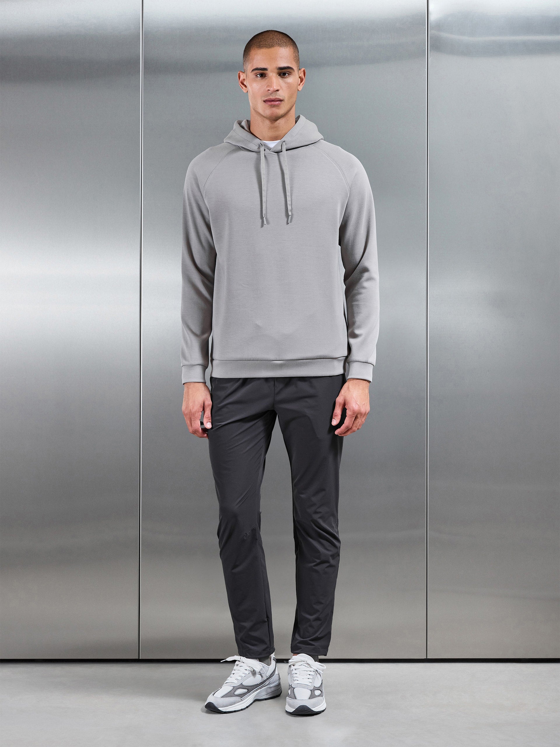 Soft Interlock Active Hoodie in Stone