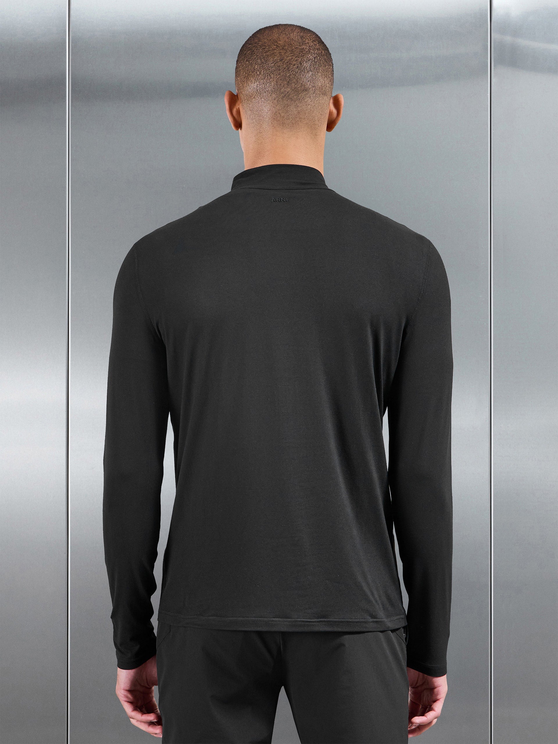 Soft Jersey Active Half Zip in Black