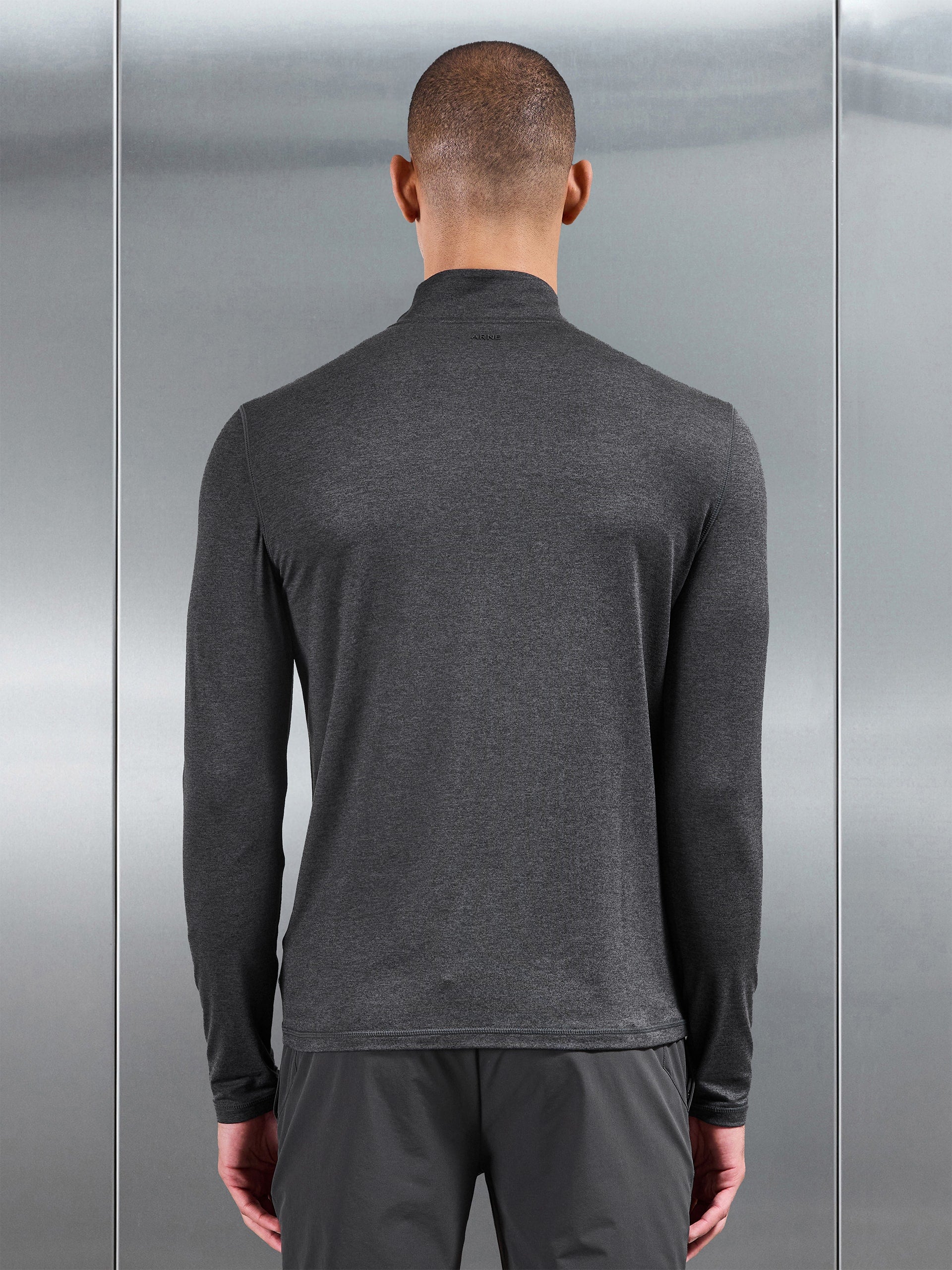 Soft Jersey Motion Half Zip in Charcoal