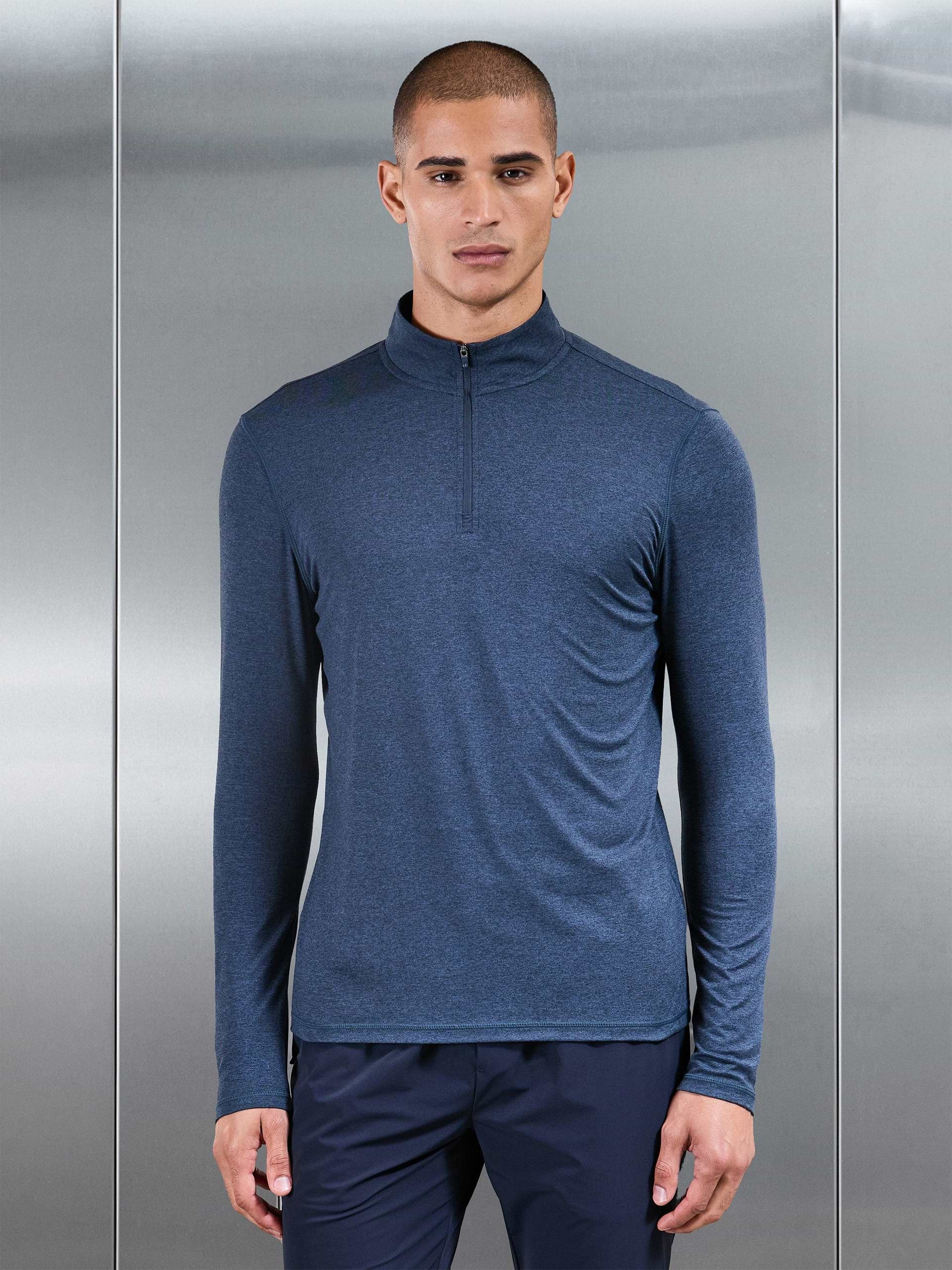 Soft Jersey Motion Half Zip in Navy