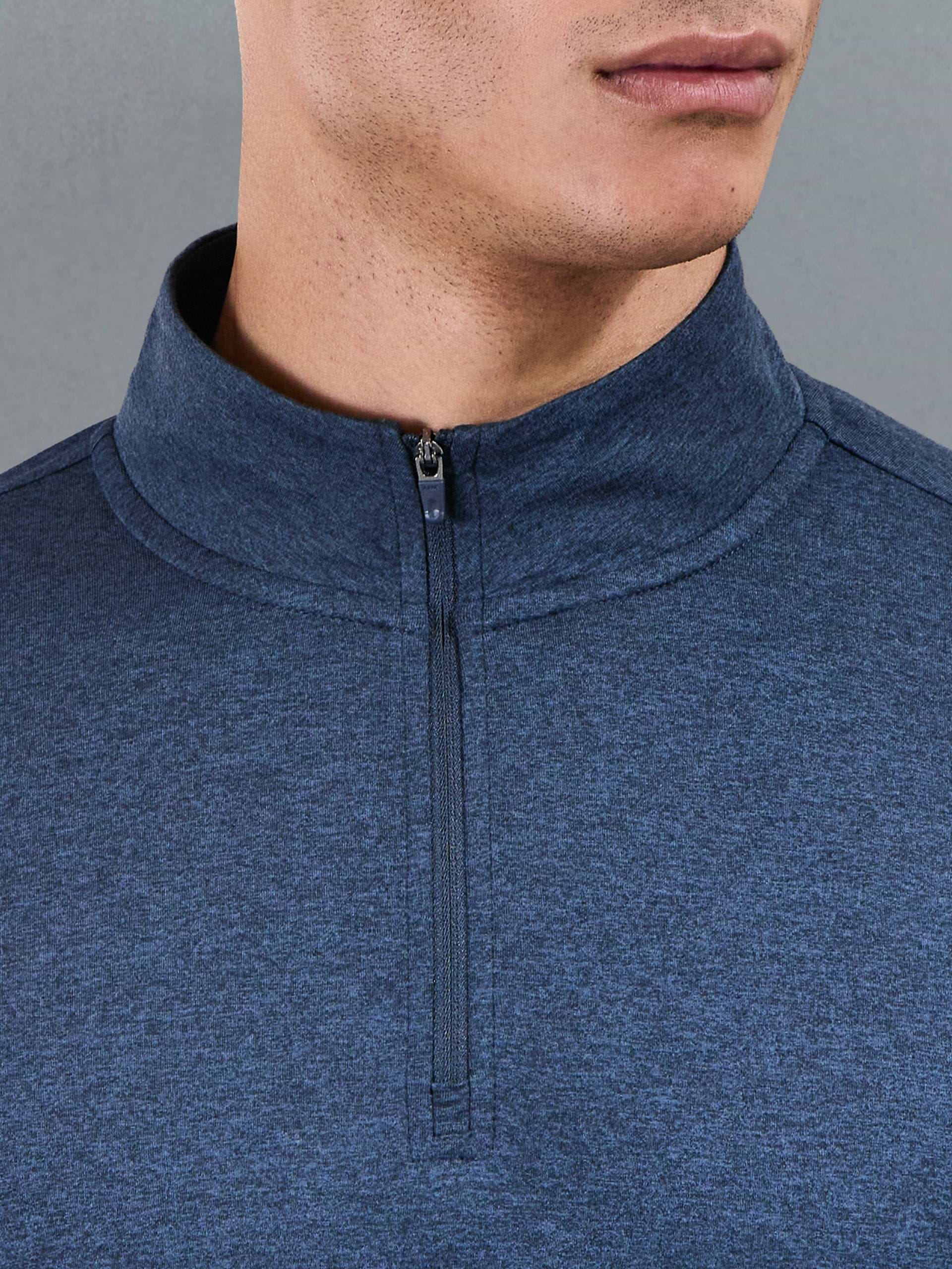 Soft Jersey Motion Half Zip in Navy