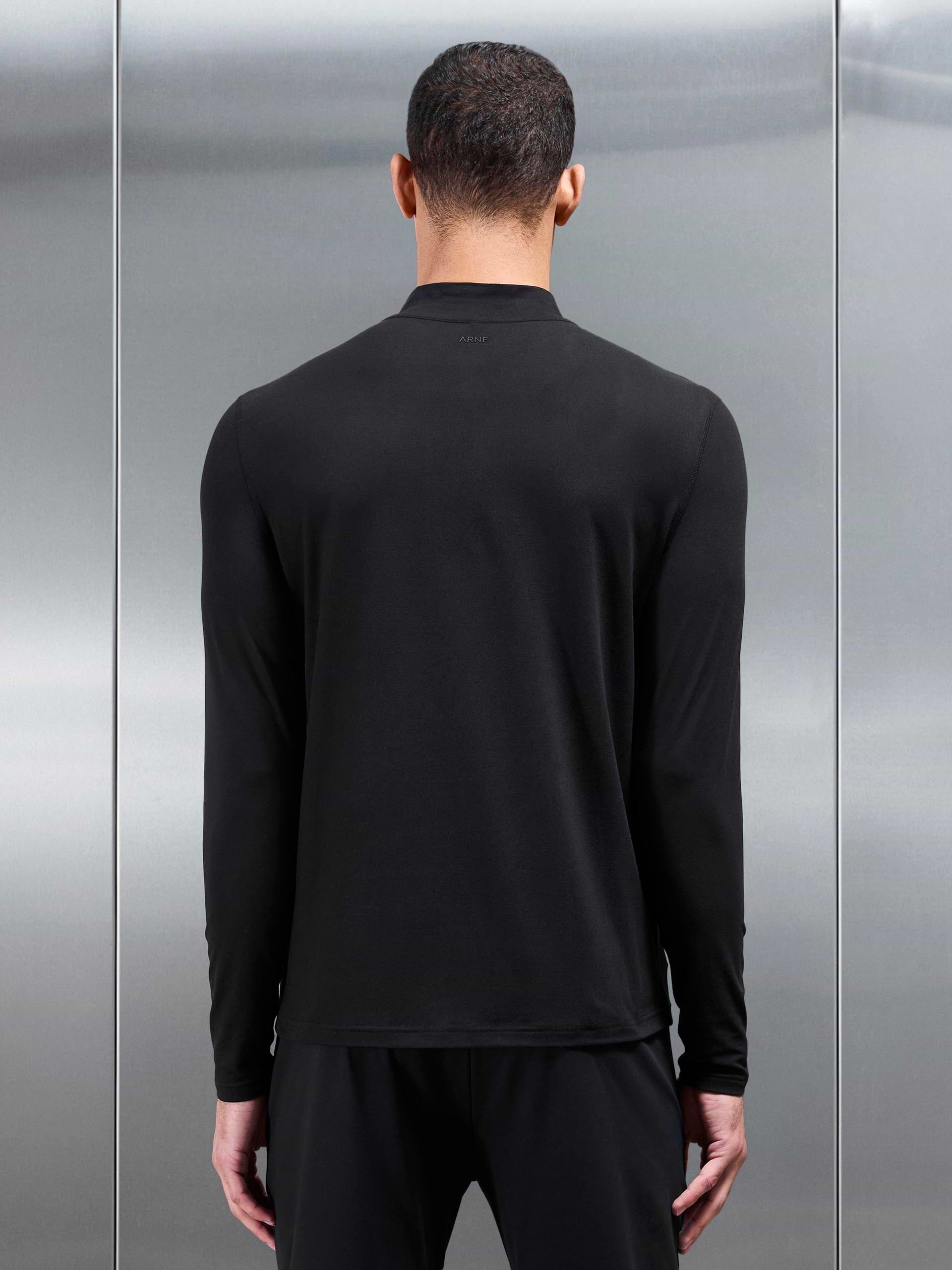 Soft Jersey Active Half Zip in Black