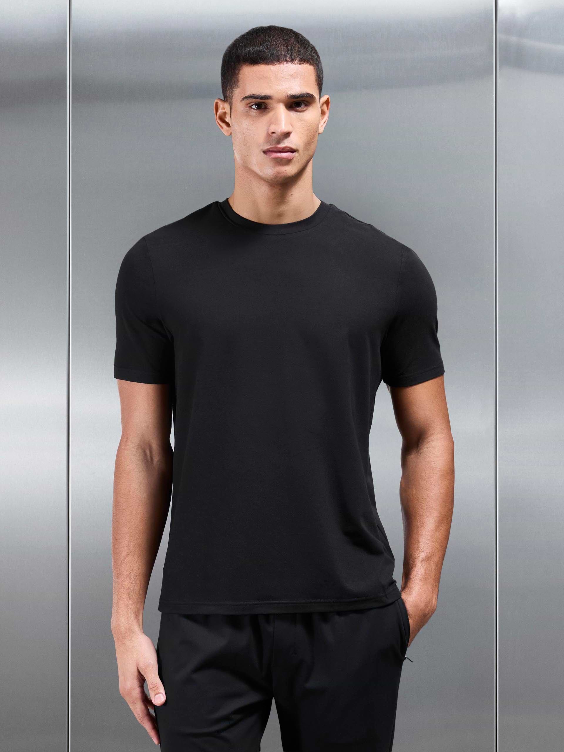 Soft Jersey Active T-Shirt in Black