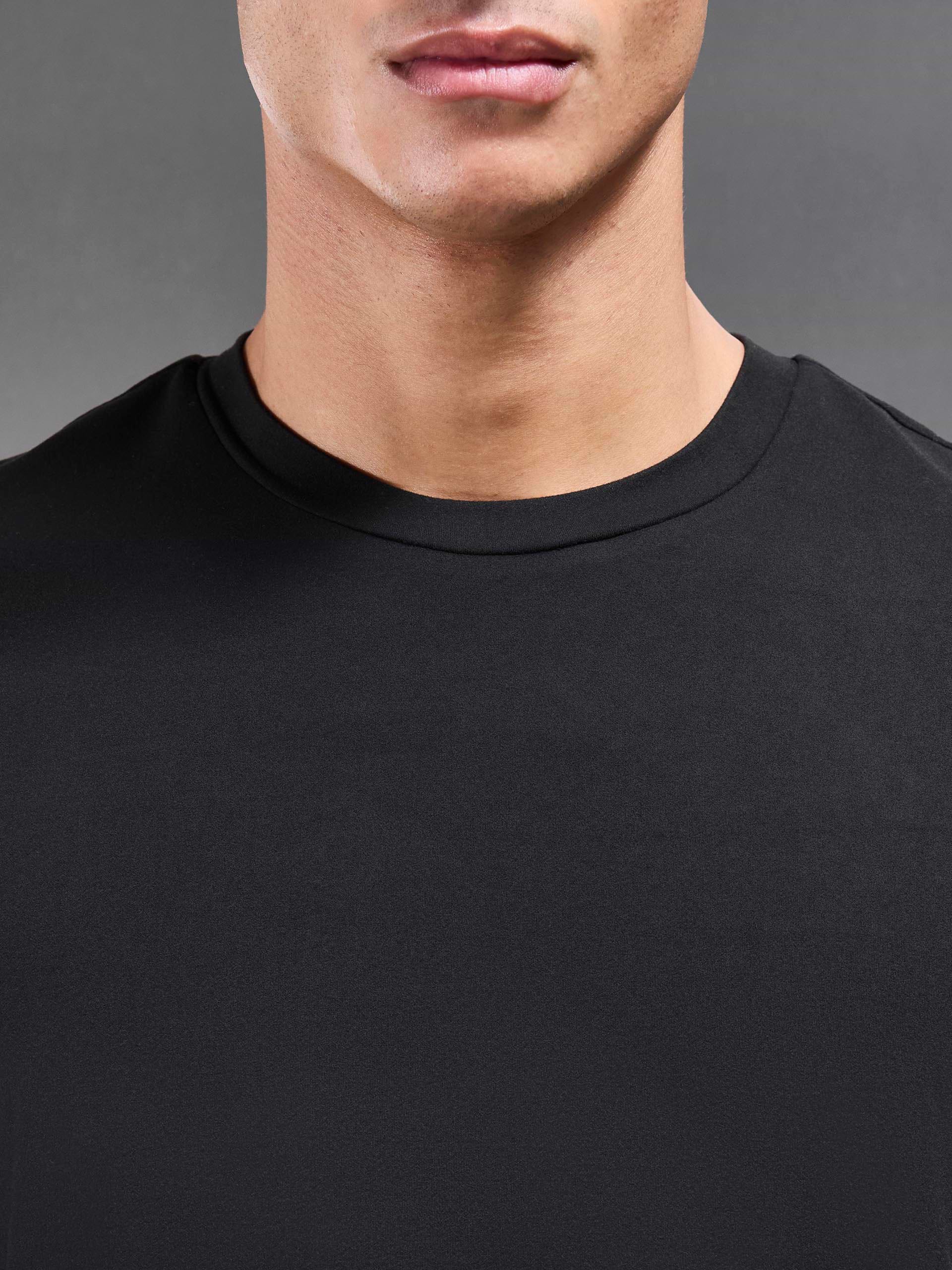 Soft Jersey Active T-Shirt in Black