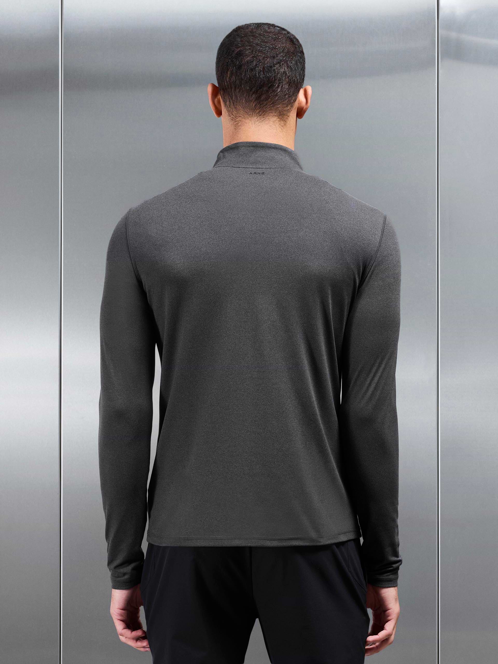 Soft Jersey Motion Half Zip in Charcoal