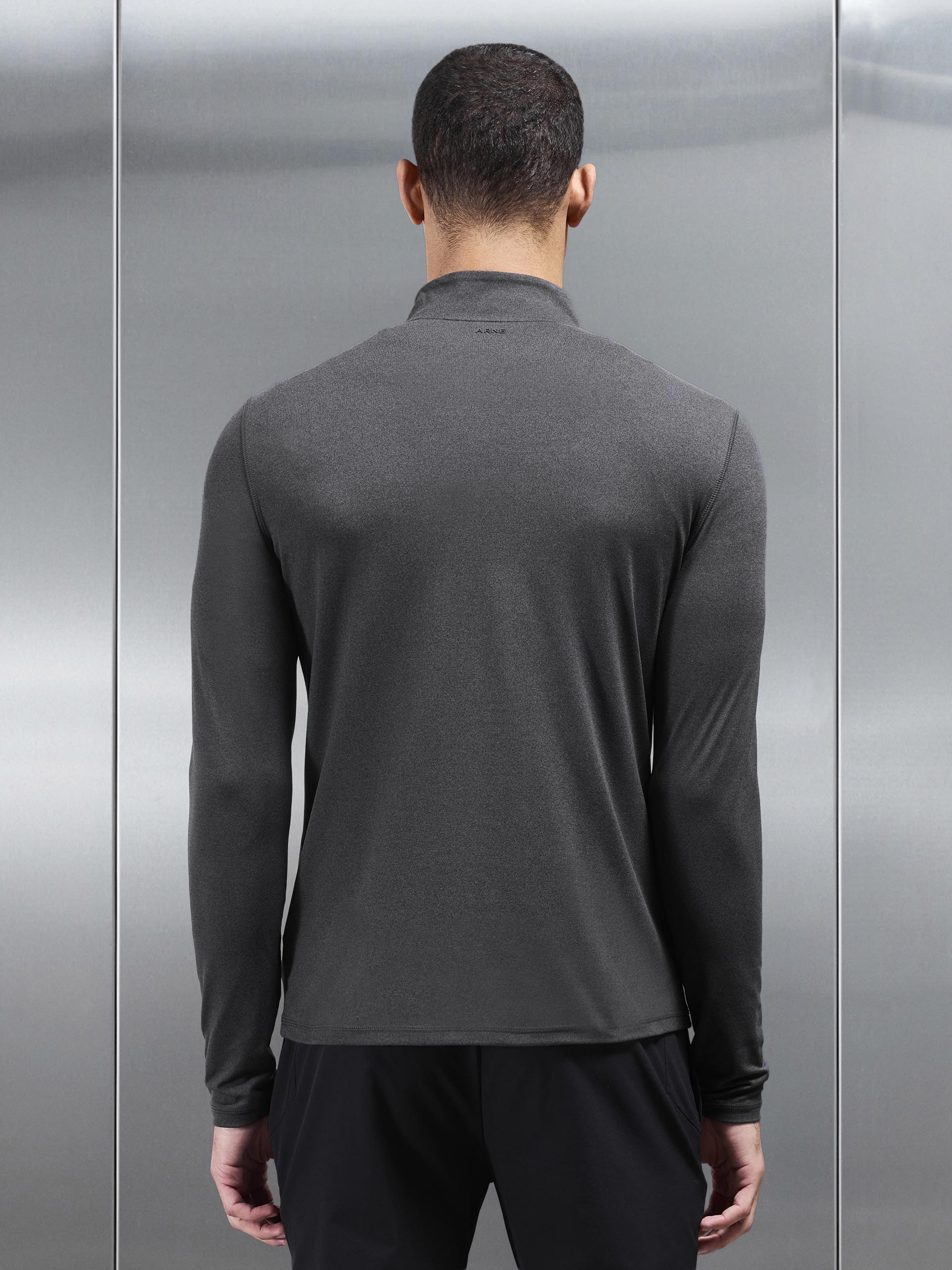 Soft Jersey Motion Half Zip in Charcoal