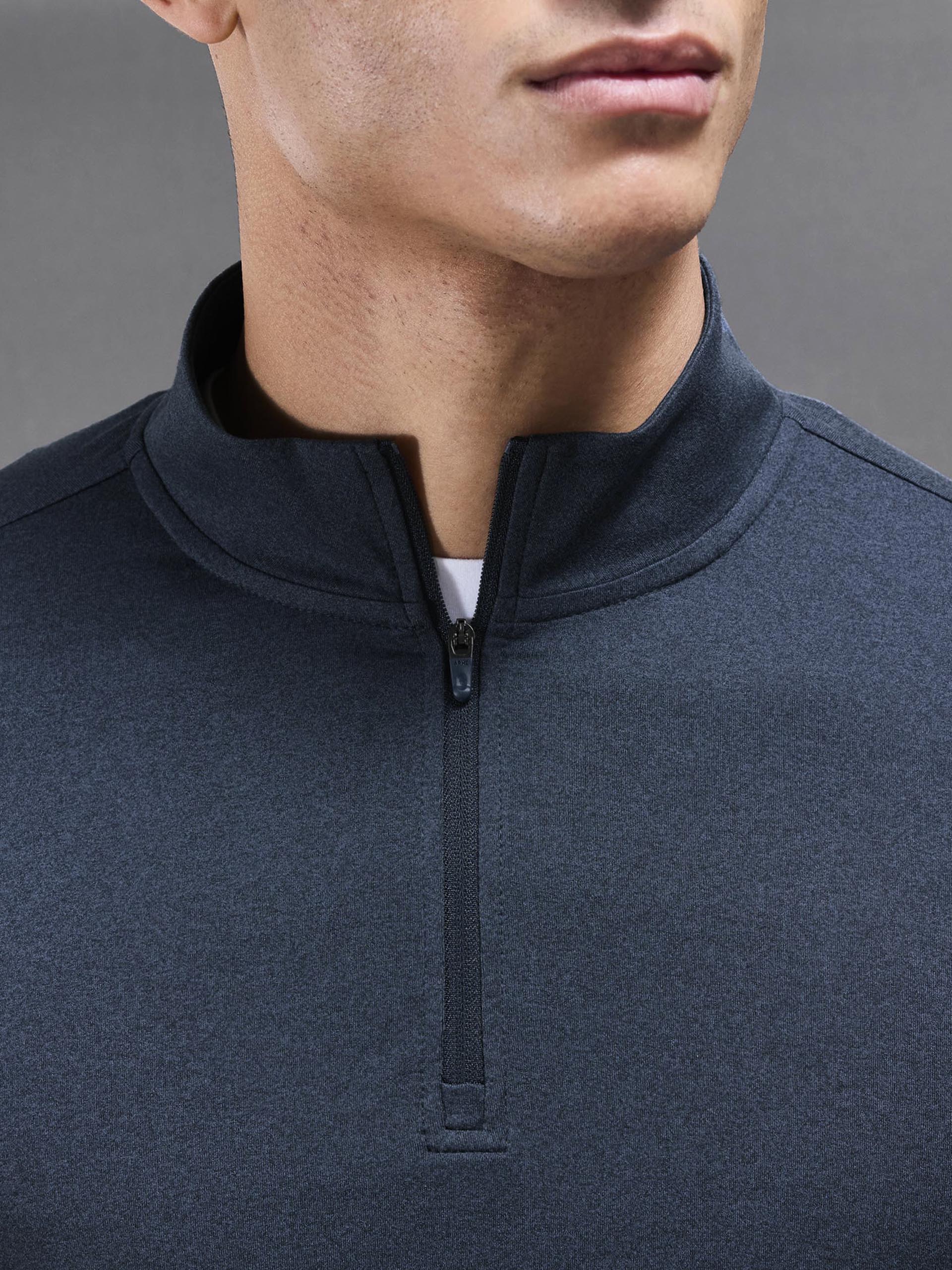 Soft Jersey Motion Half Zip in Navy