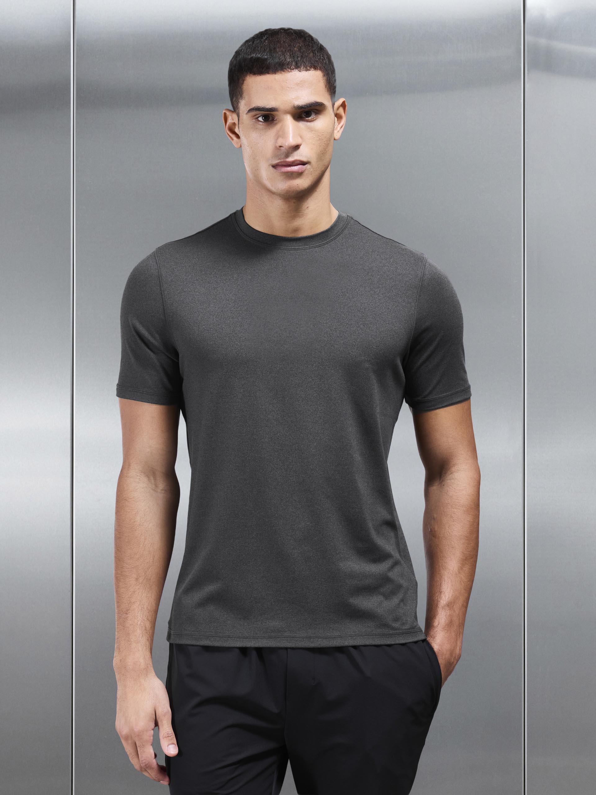 Soft Jersey Motion T-Shirt in Charcoal