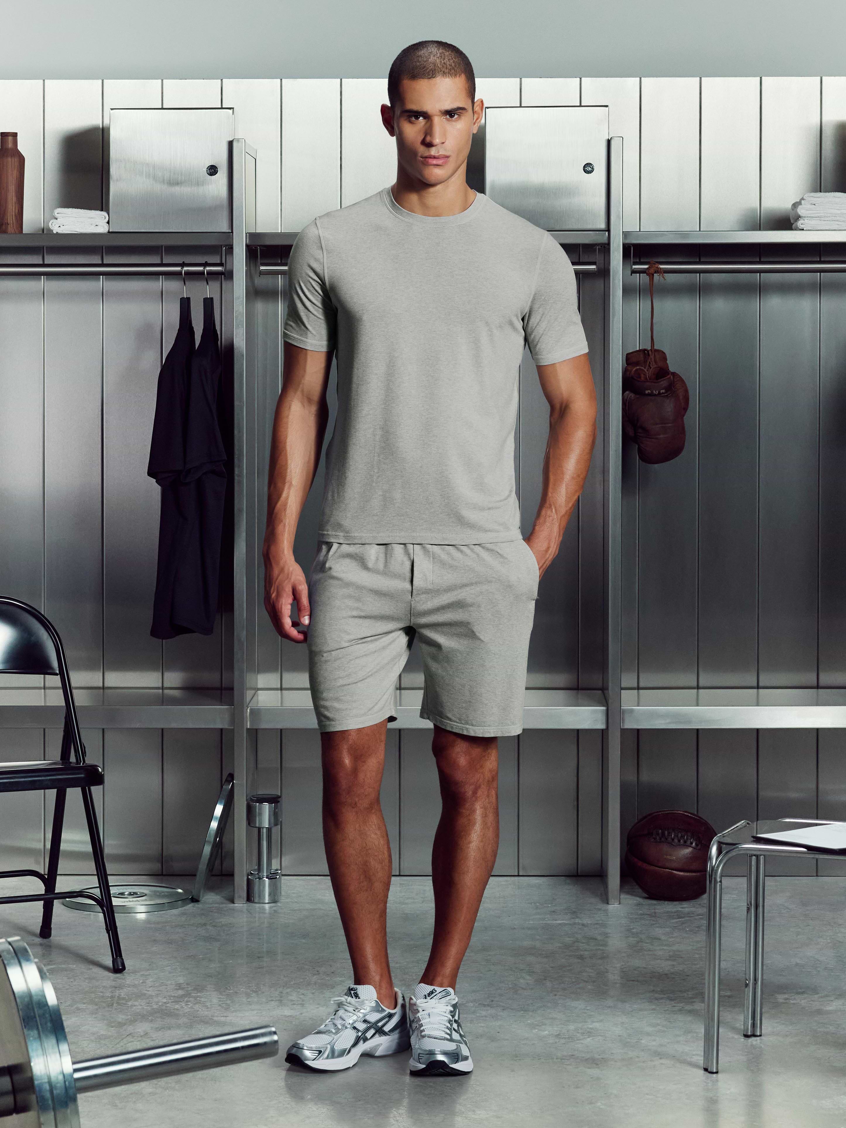Soft Jersey Motion Short in Marl Grey