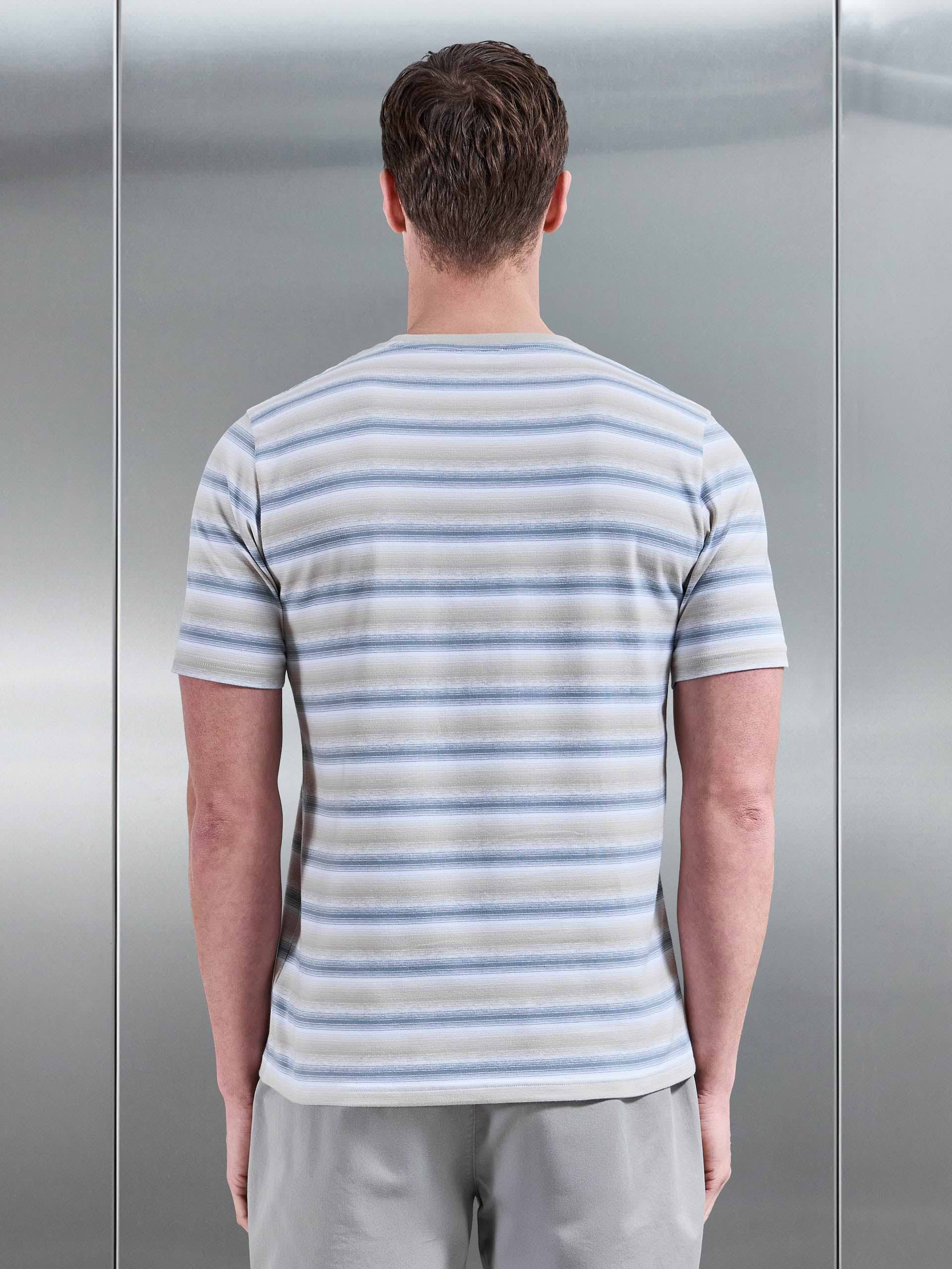 Space Dye Stripe T-Shirt in Stone