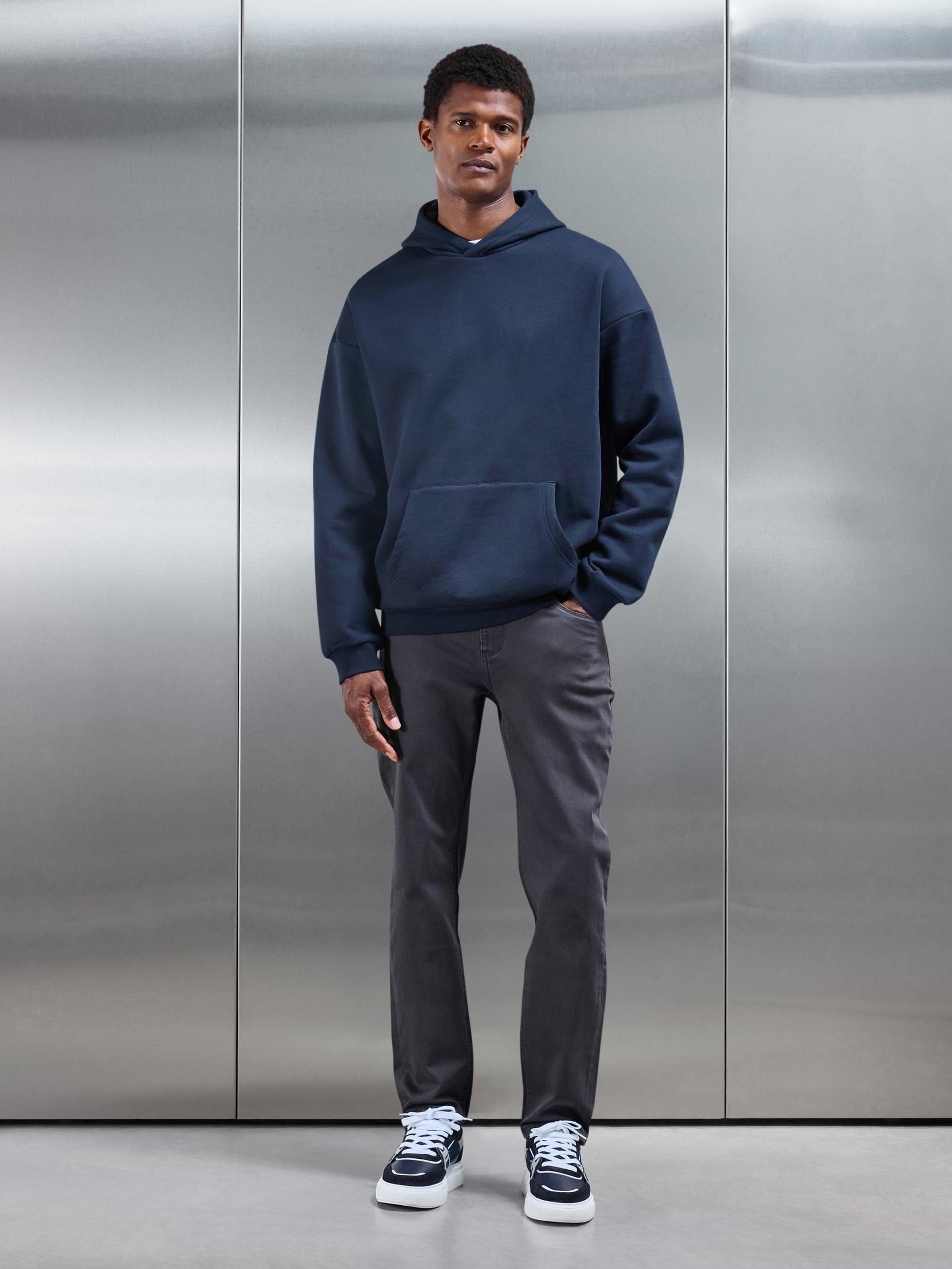 Straight Leg Denim Jeans in Grey