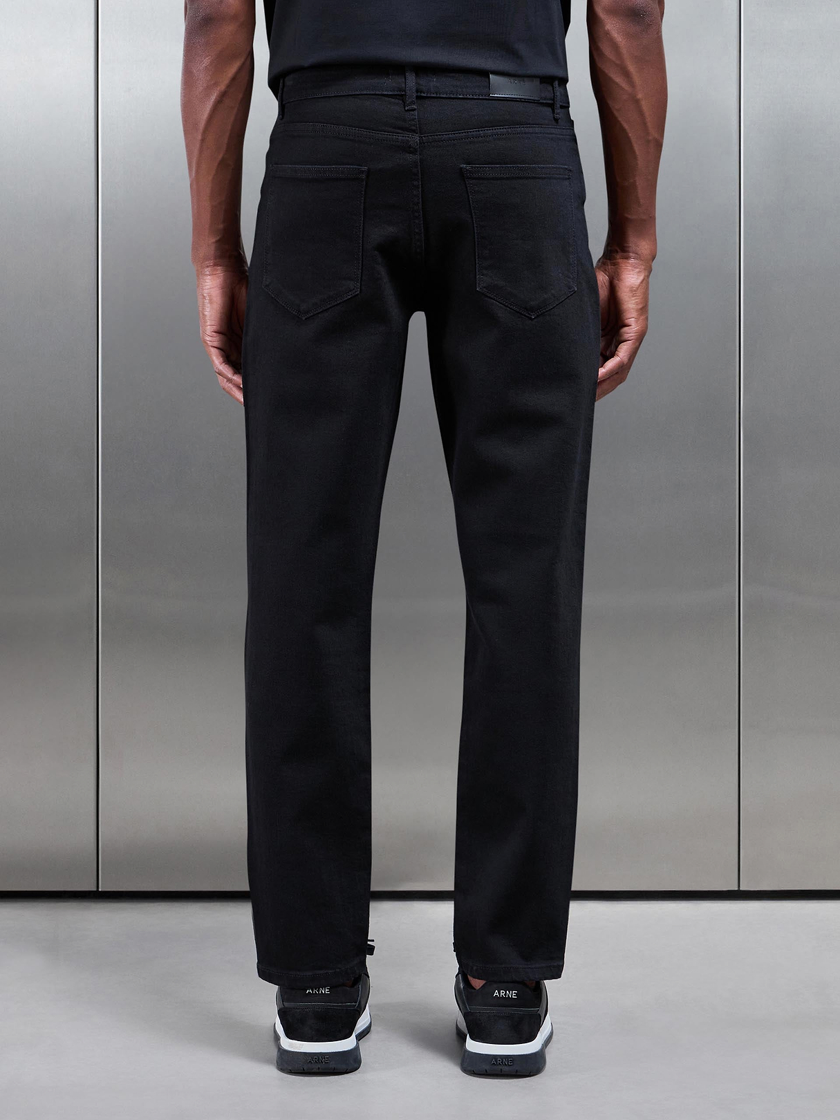 Straight Leg Denim Jeans in Solid Black | ARNE UK