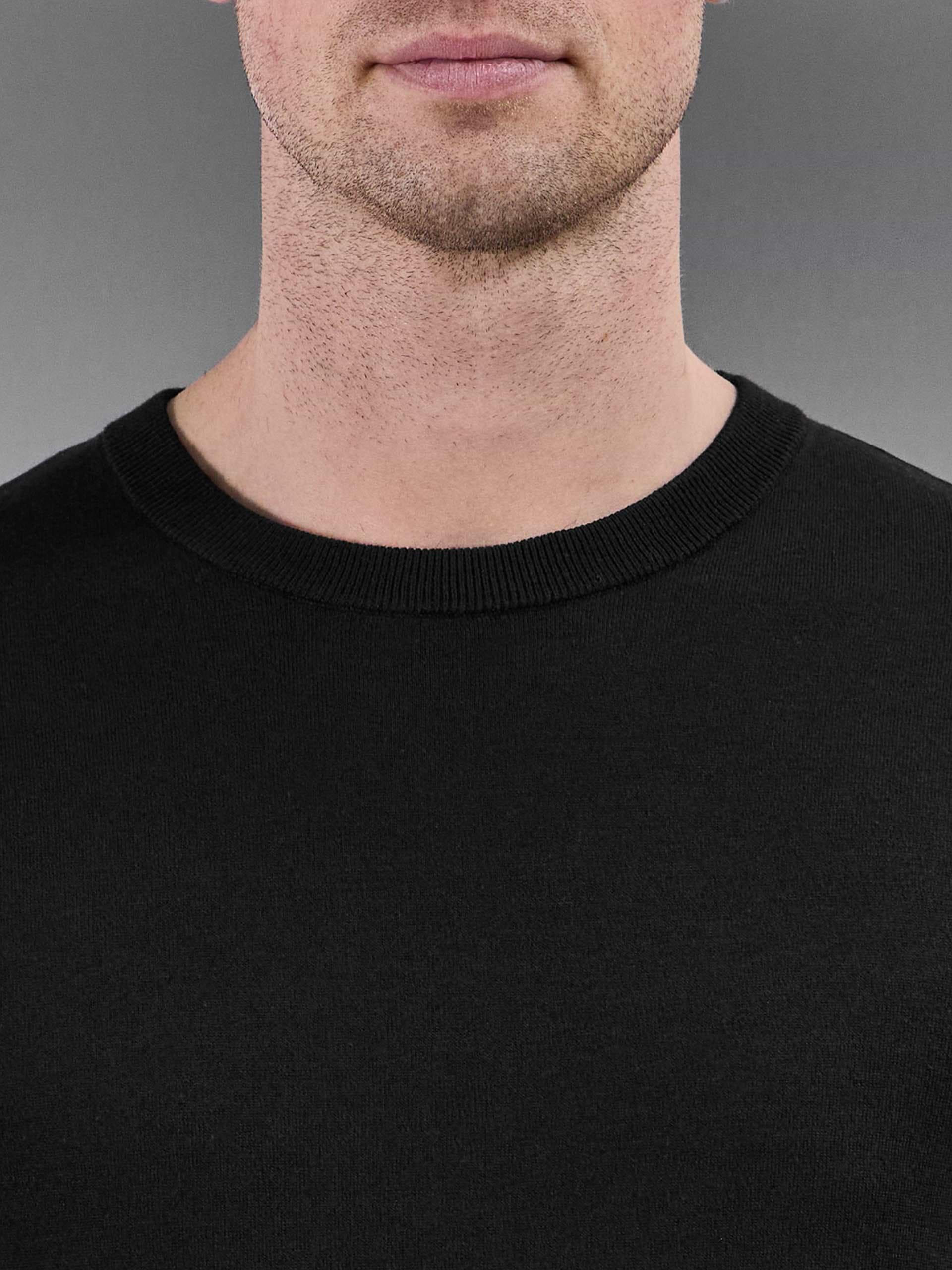 Summer Cotton Knitted T-Shirt in Black