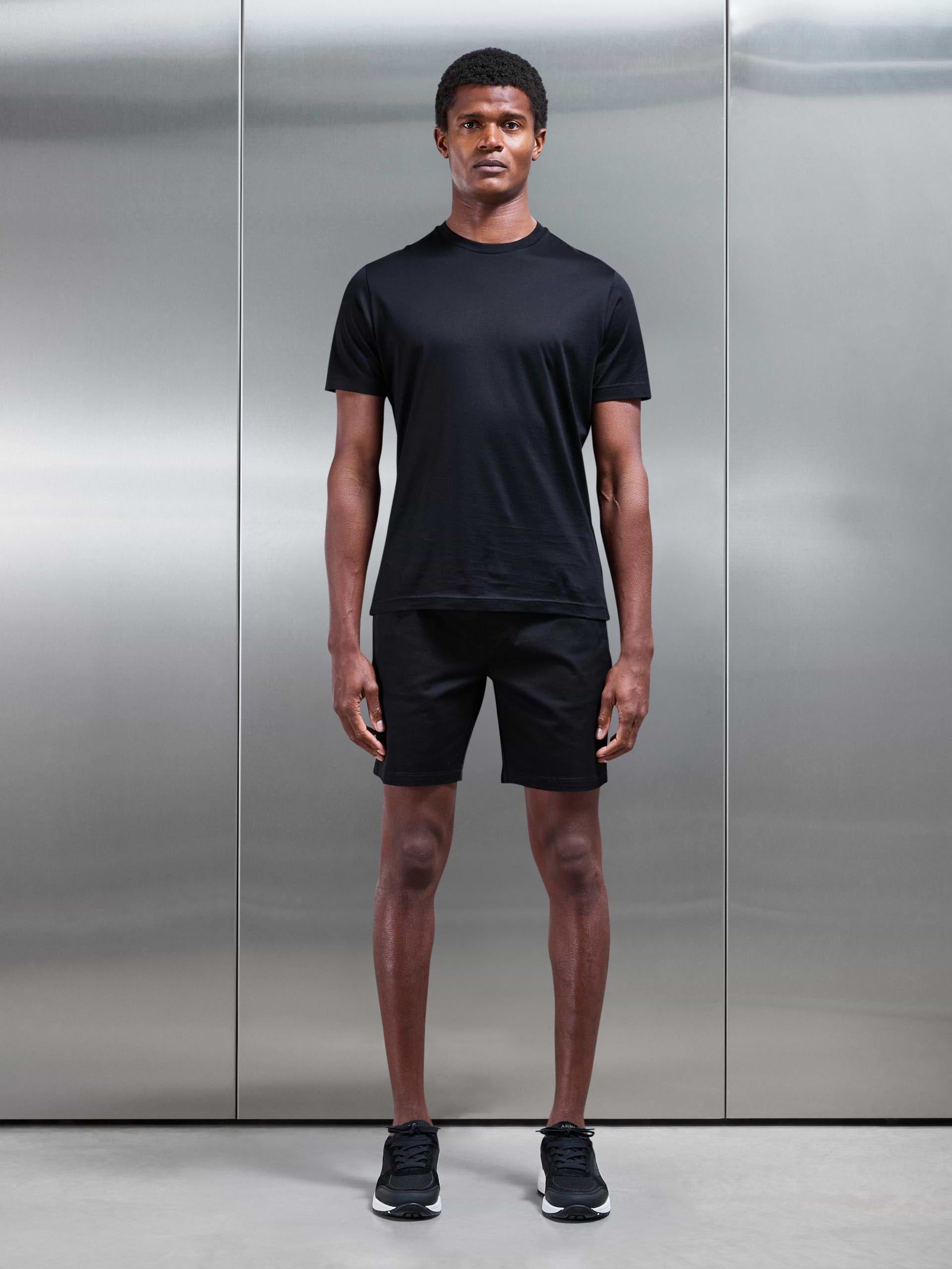 Drawstring Chino Short in Black