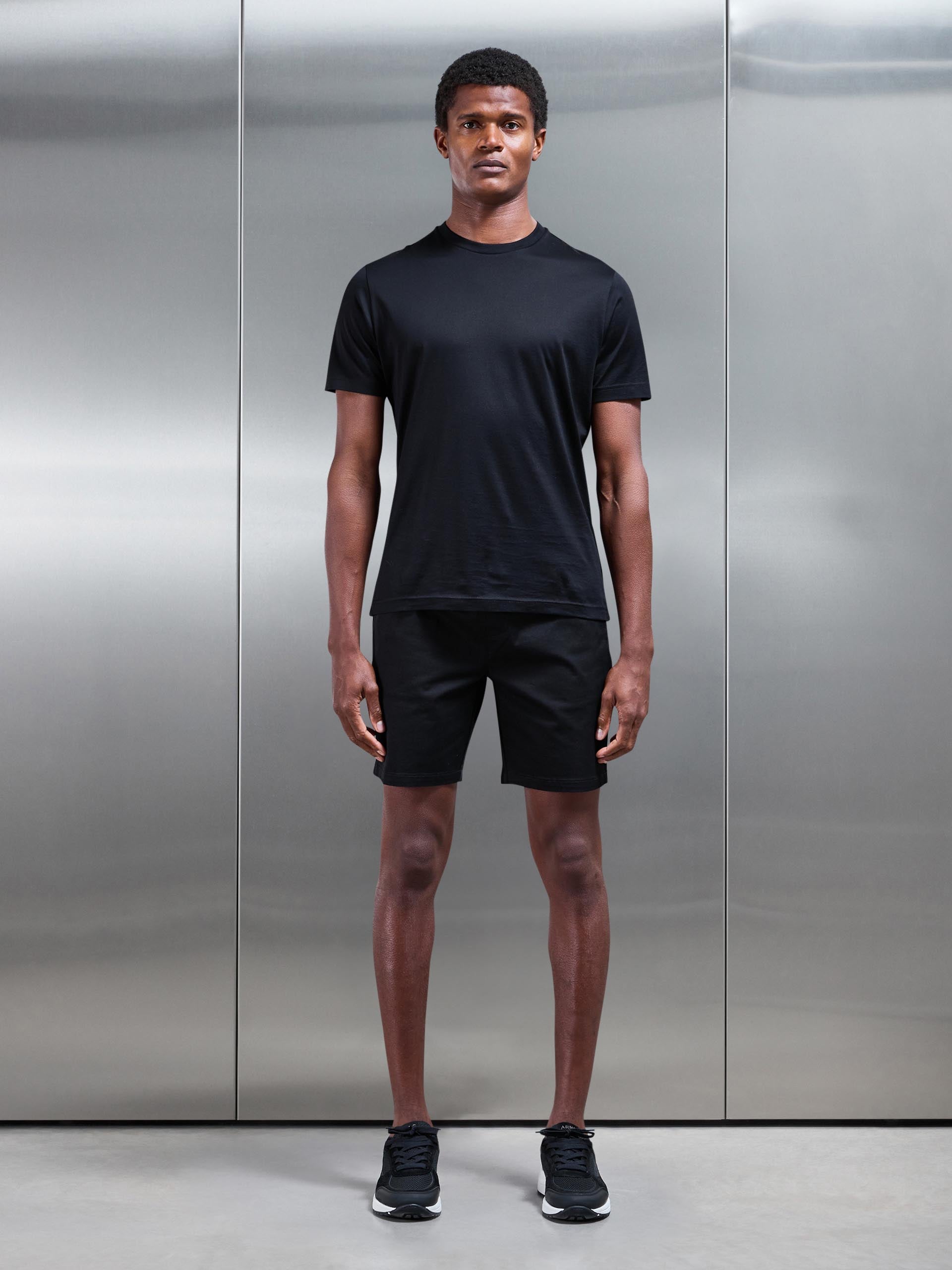 Drawstring Chino Short in Black
