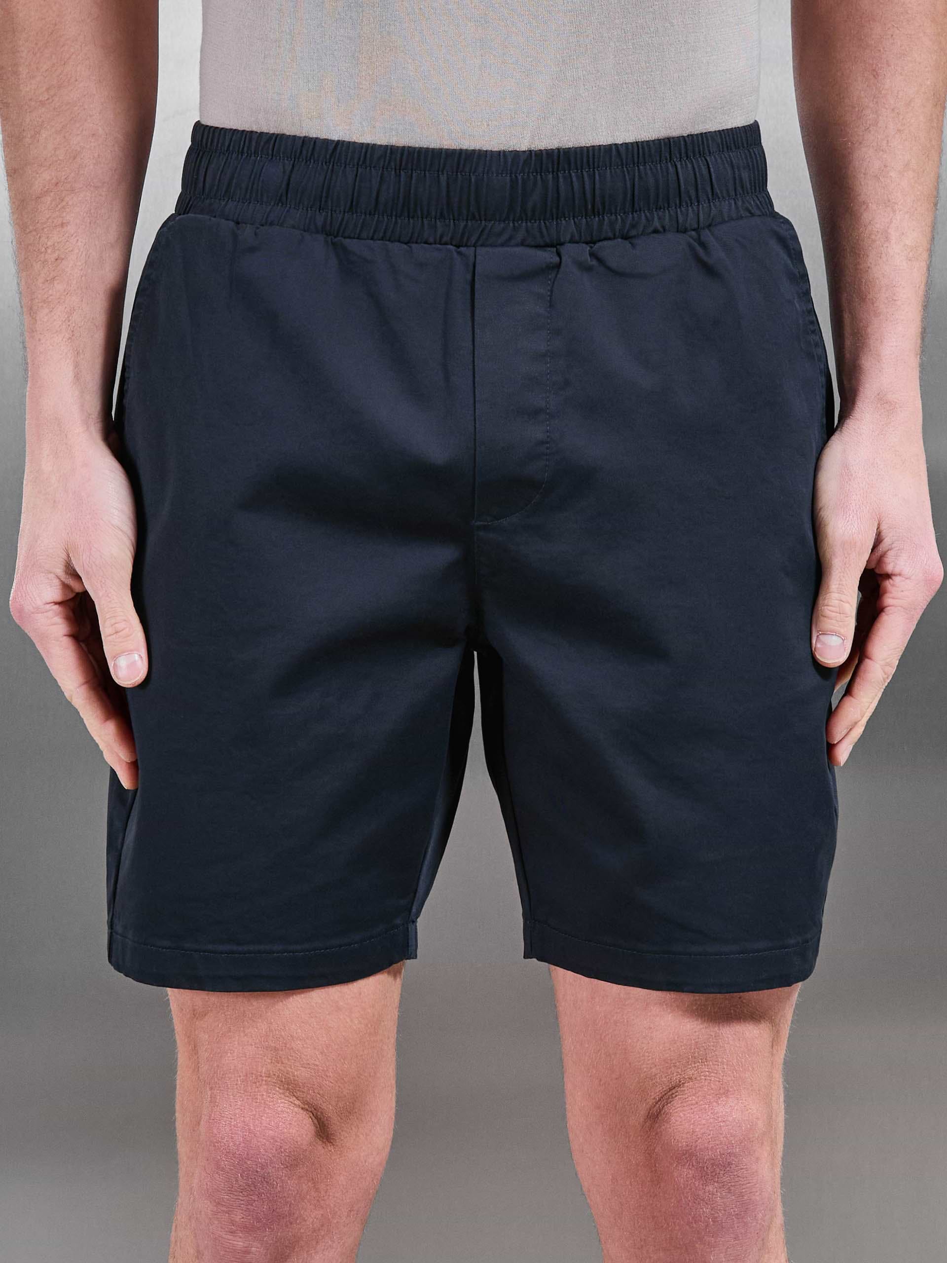 Tailored Chino Drawstring Short in Navy