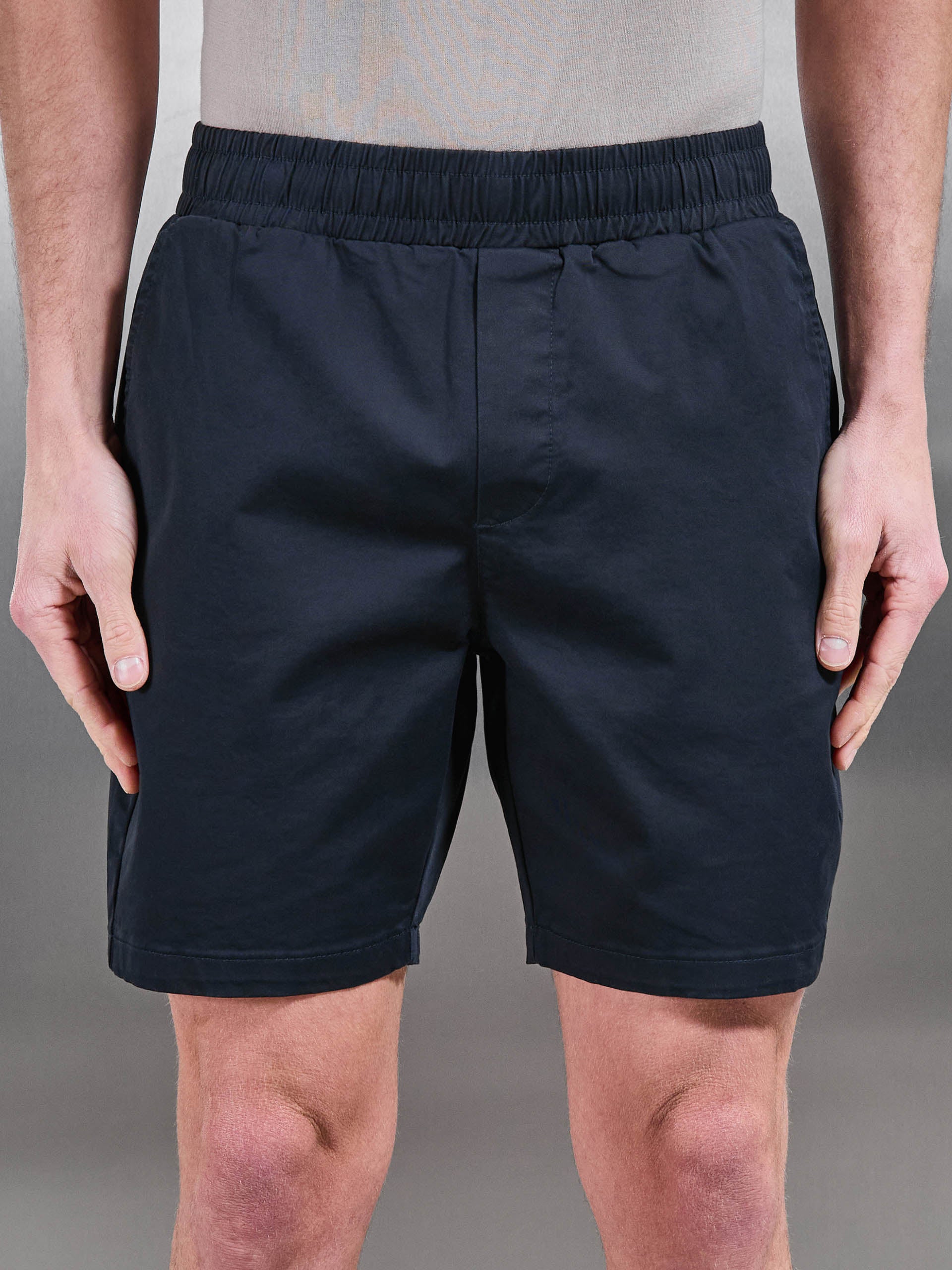 Tailored Chino Drawstring Short in Navy