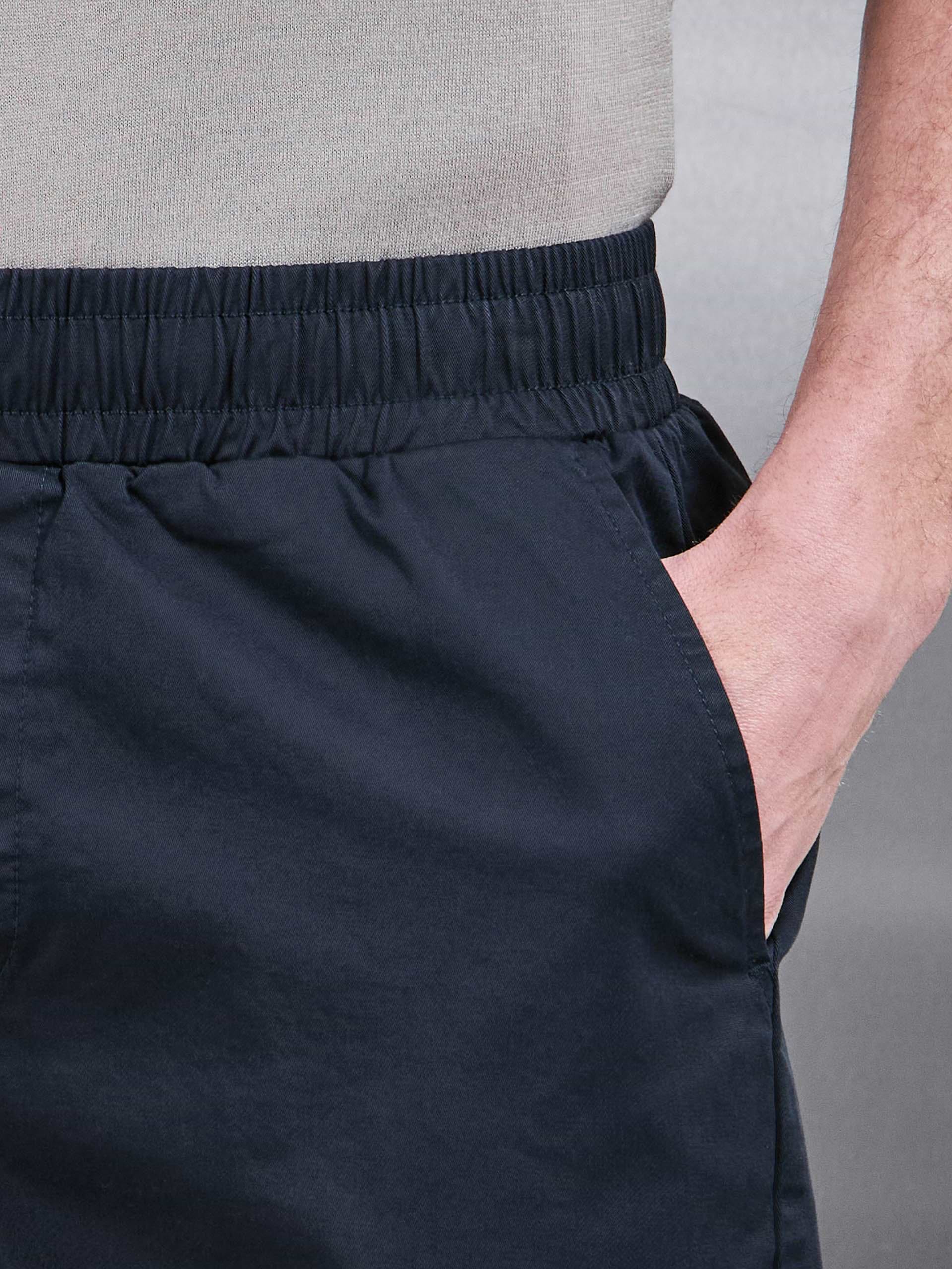 Tailored Chino Drawstring Short in Navy