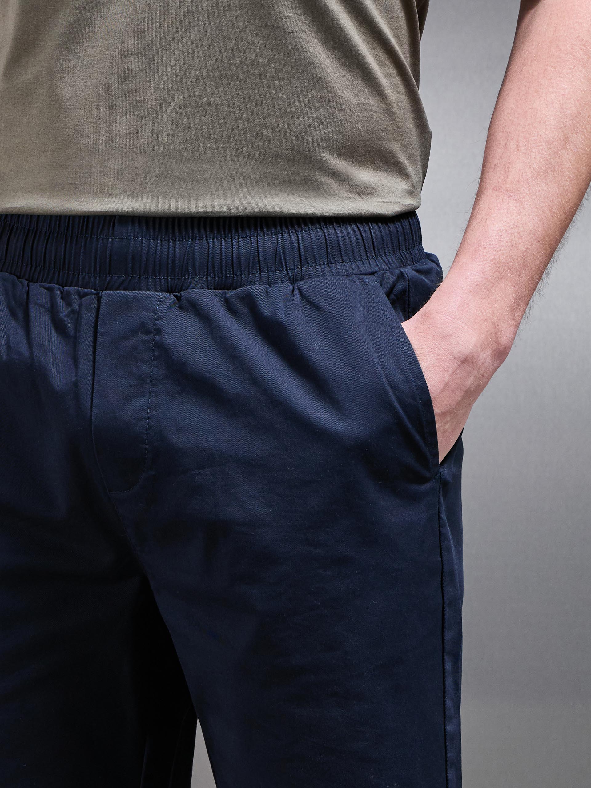 Drawstring Chino Short in Navy