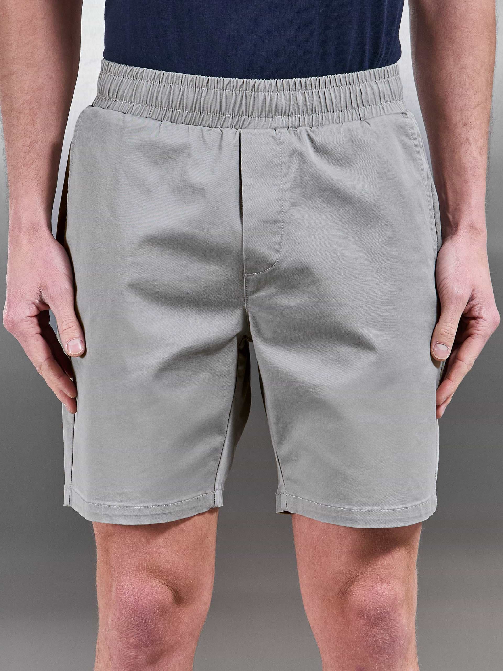 Tailored Chino Drawstring Short in Stone