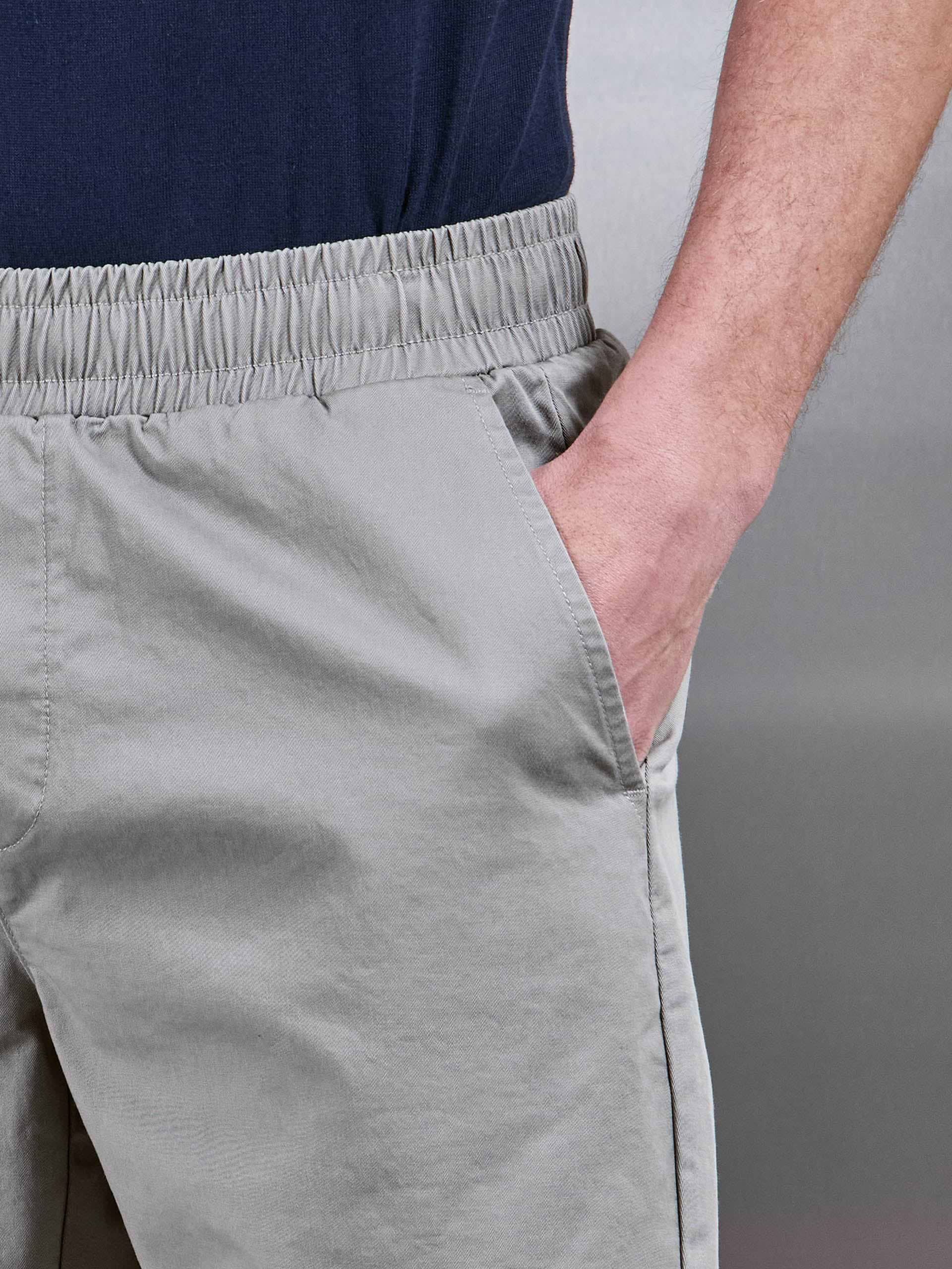 Tailored Chino Drawstring Short in Stone