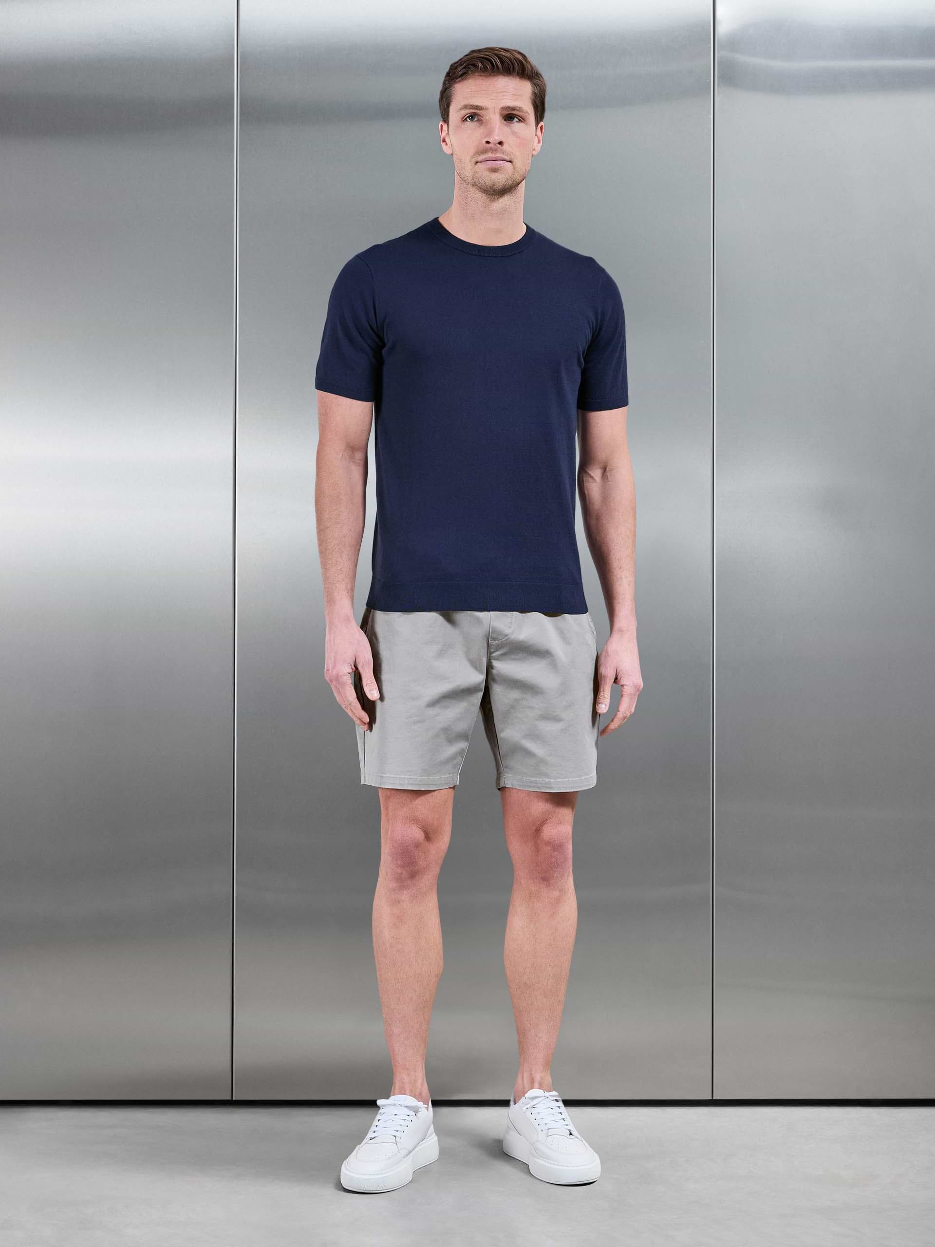 Tailored Chino Drawstring Short in Stone
