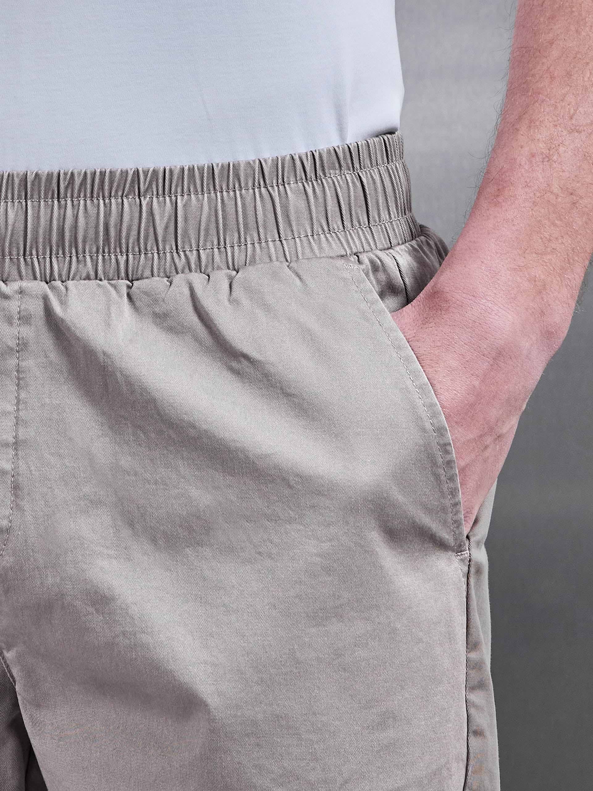 Tailored Chino Drawstring Short in Taupe