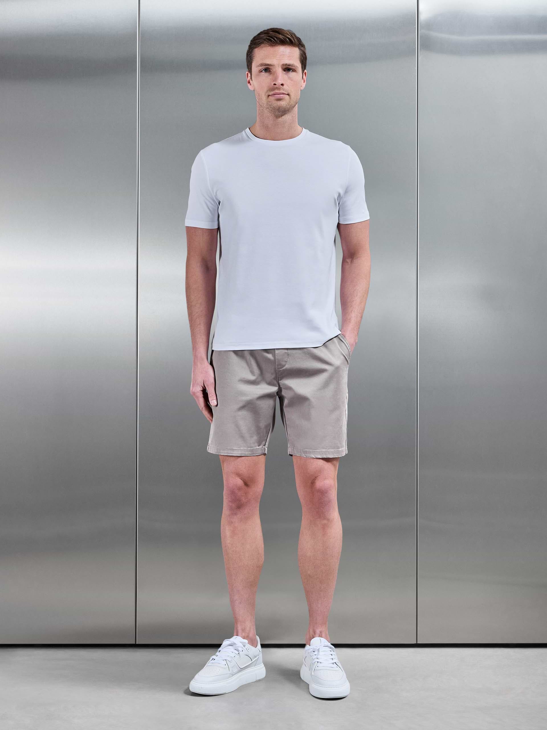 Tailored Chino Drawstring Short in Taupe