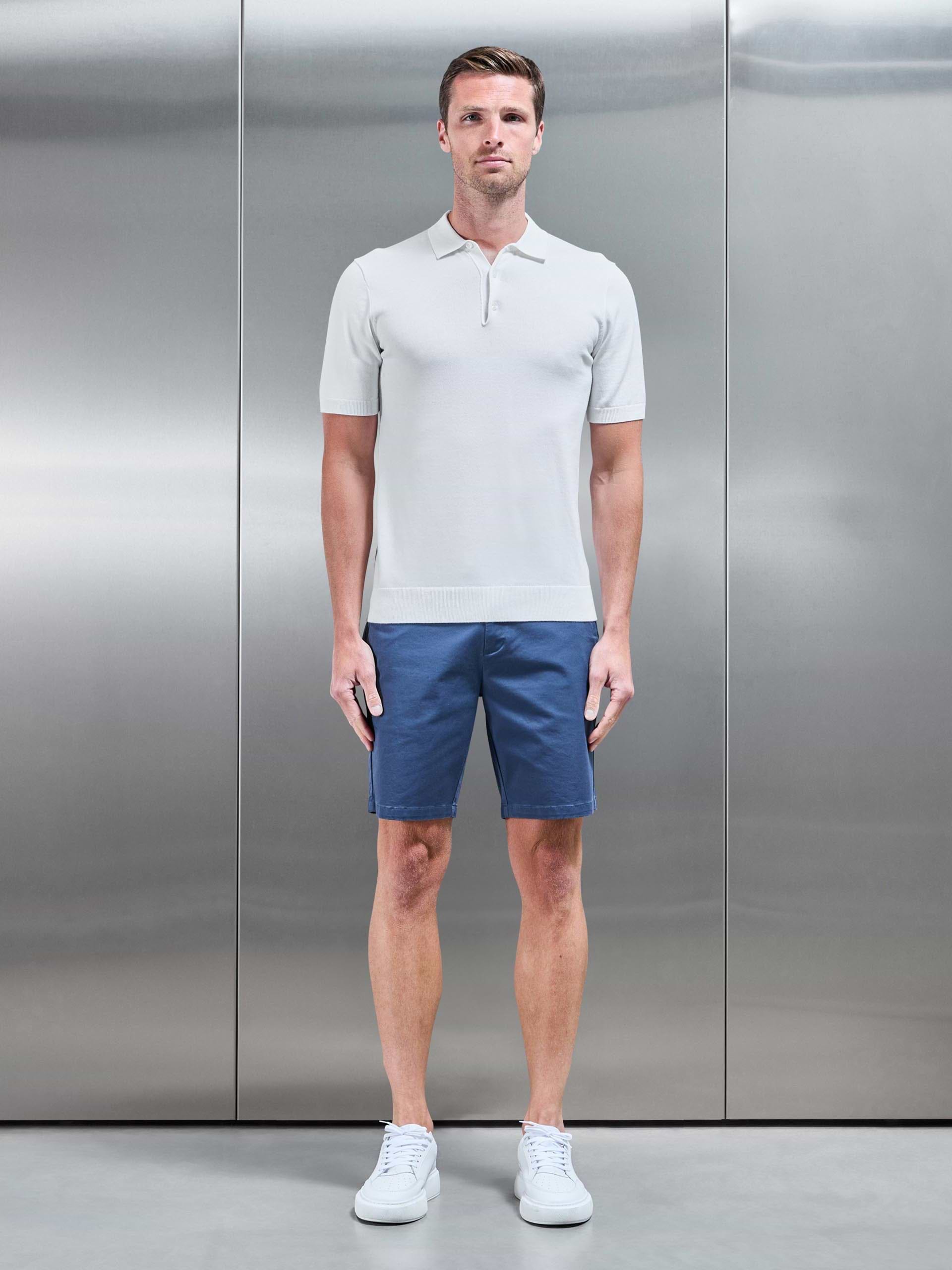 Slim Chino Short in Air Force Blue