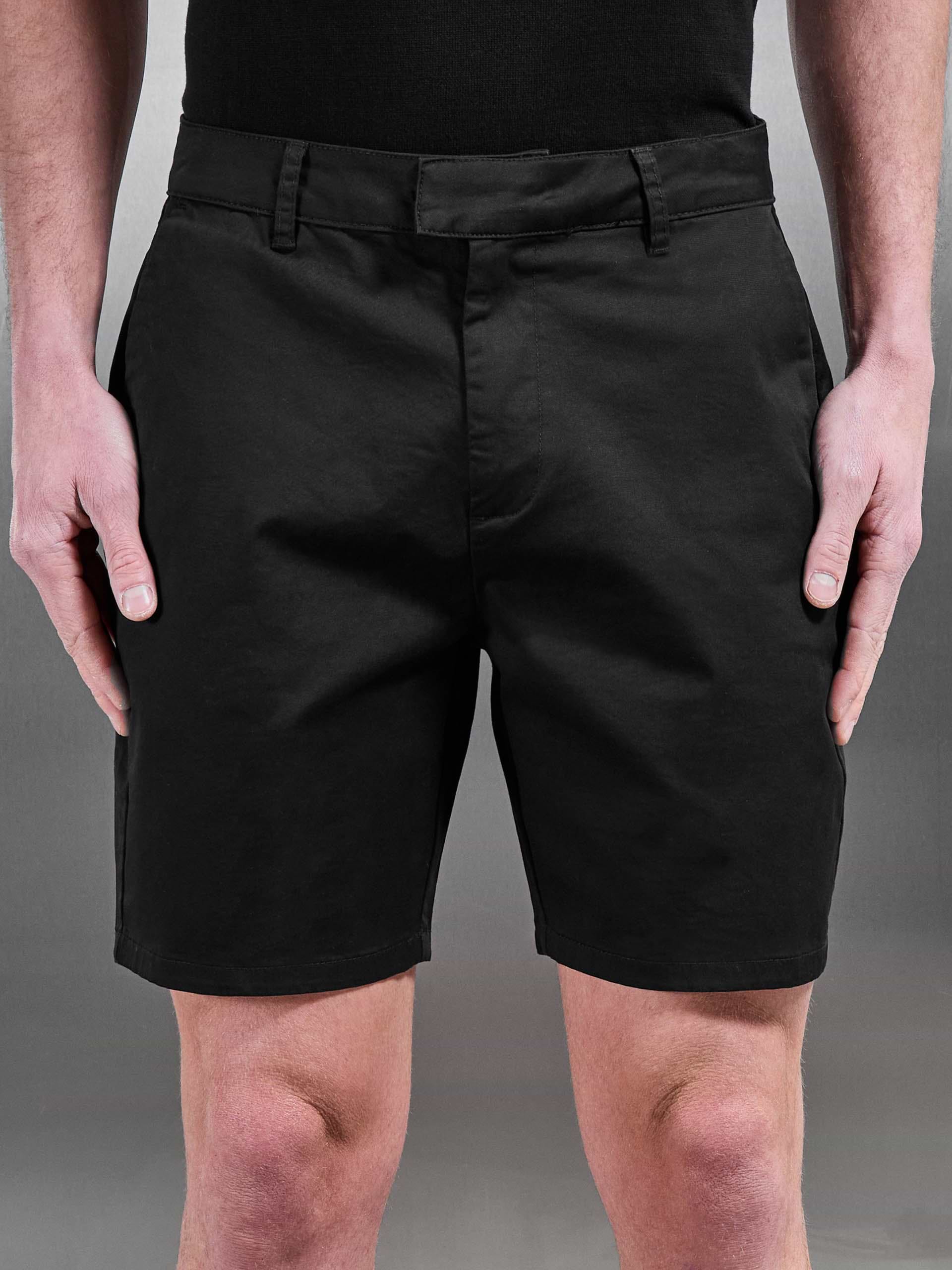 Tailored Chino Short in Black