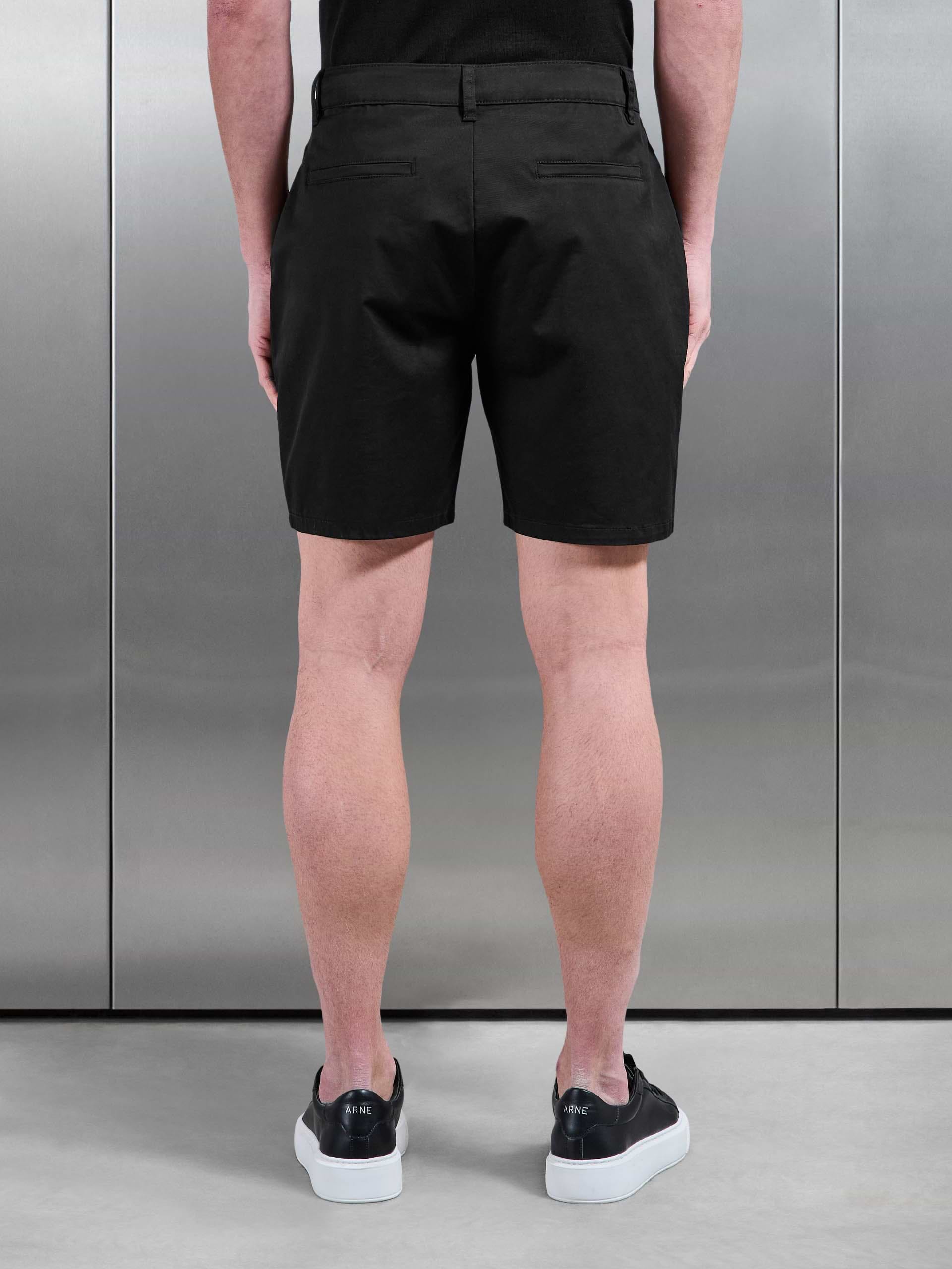 Tailored Chino Short in Black