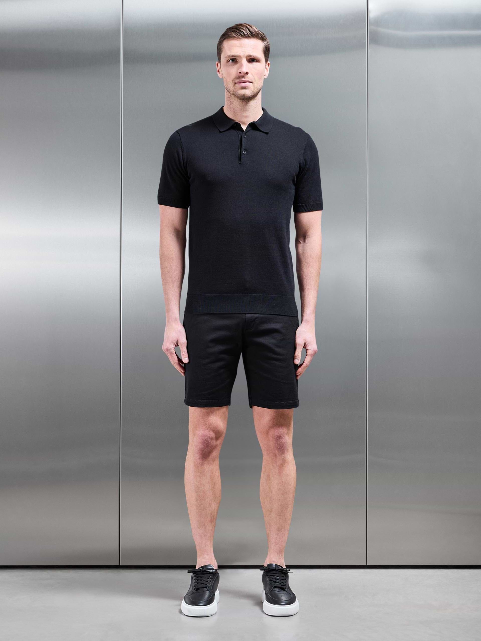 Slim Chino Short in Black