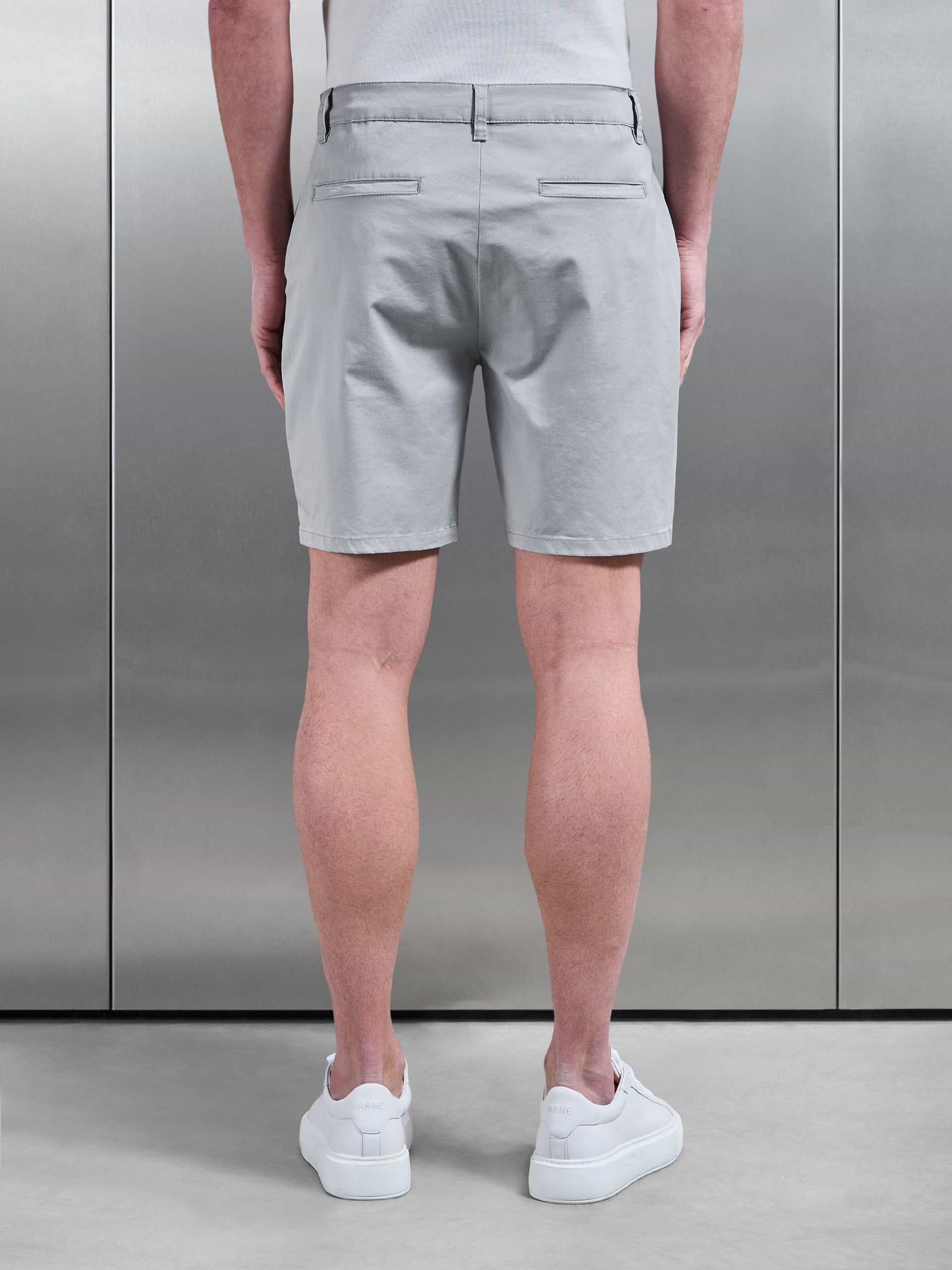 Tailored Chino Short in Mid Grey