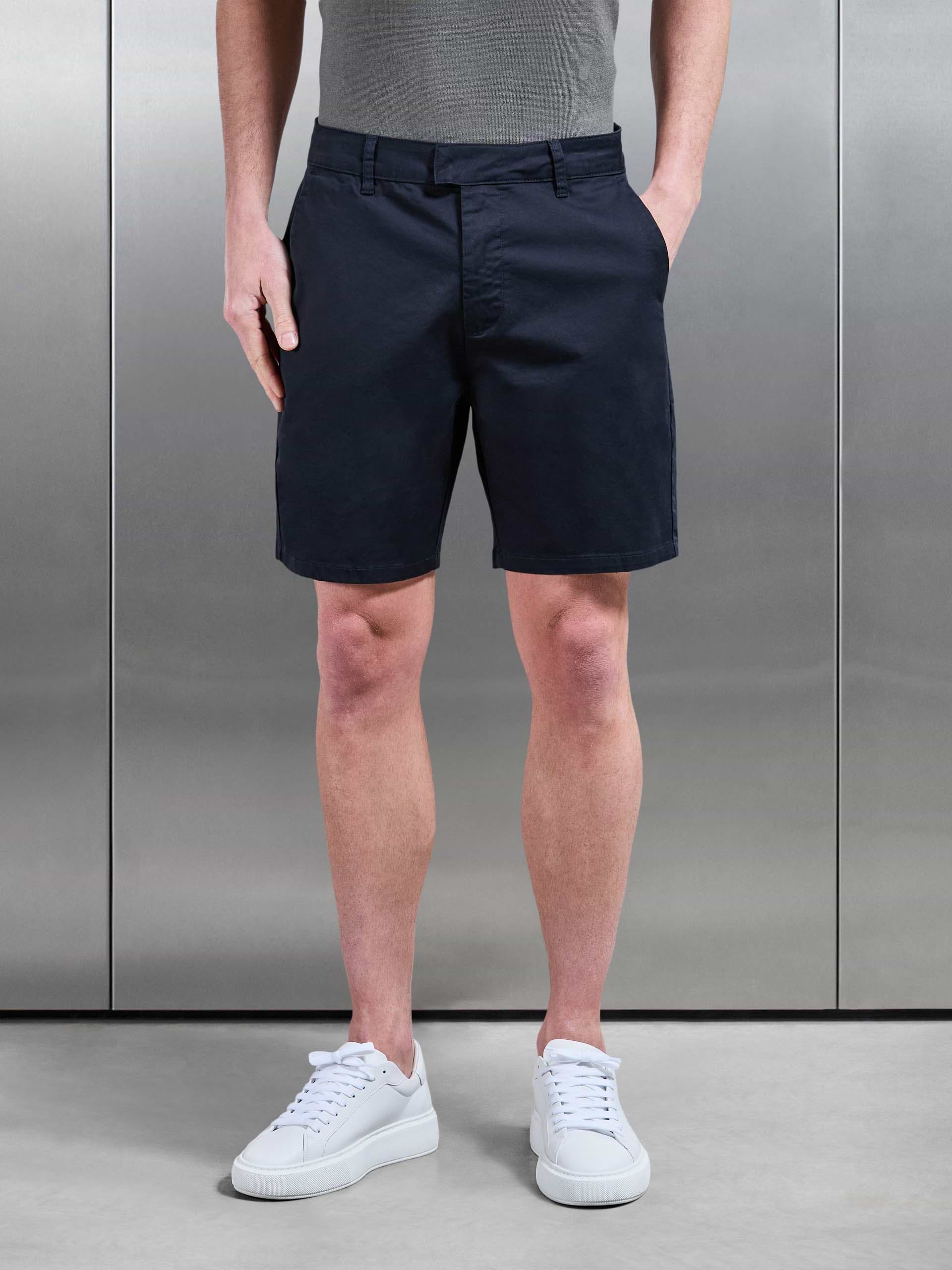 Tailored Chino Short in Navy