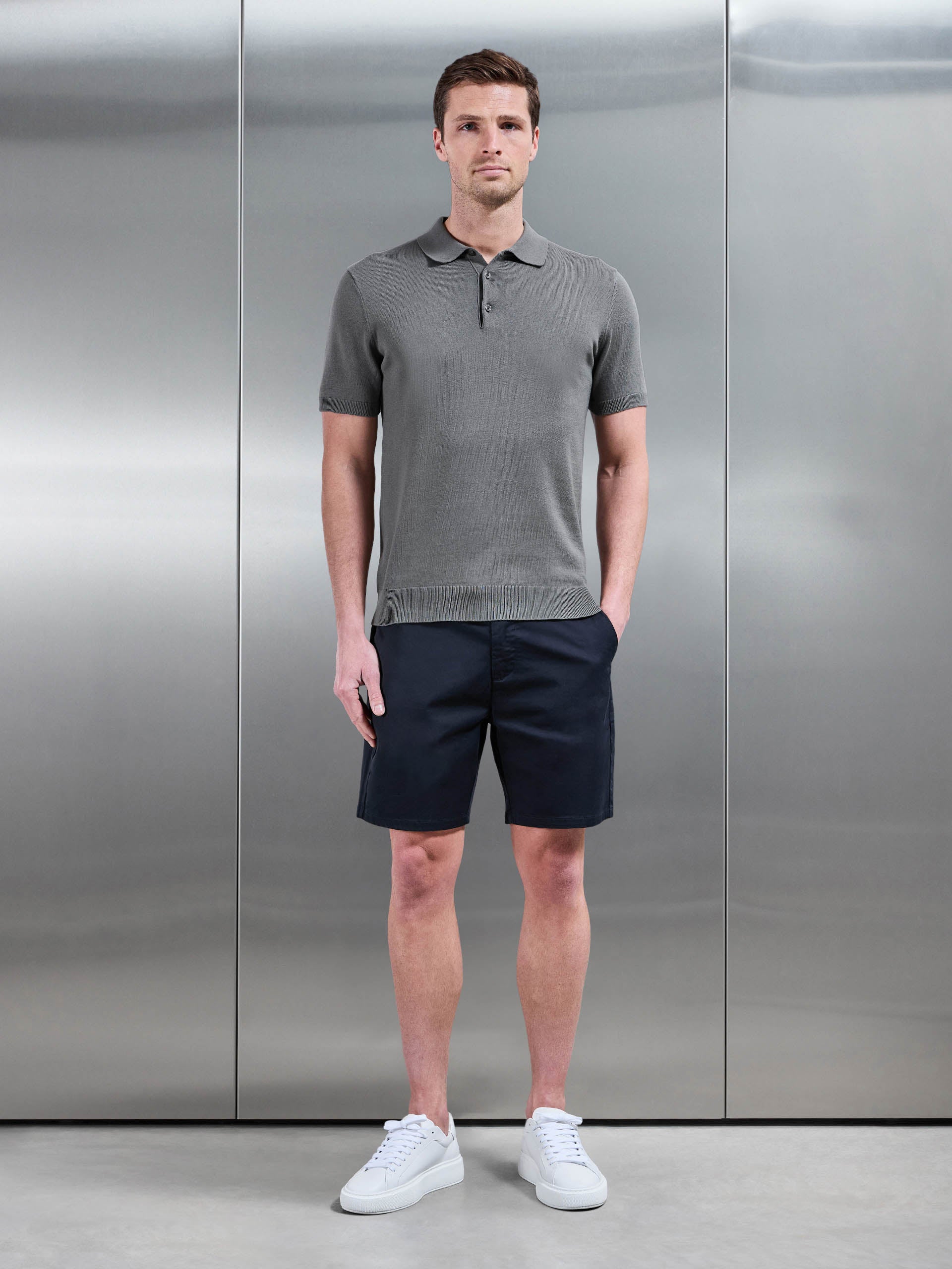 Tailored Chino Short in Navy