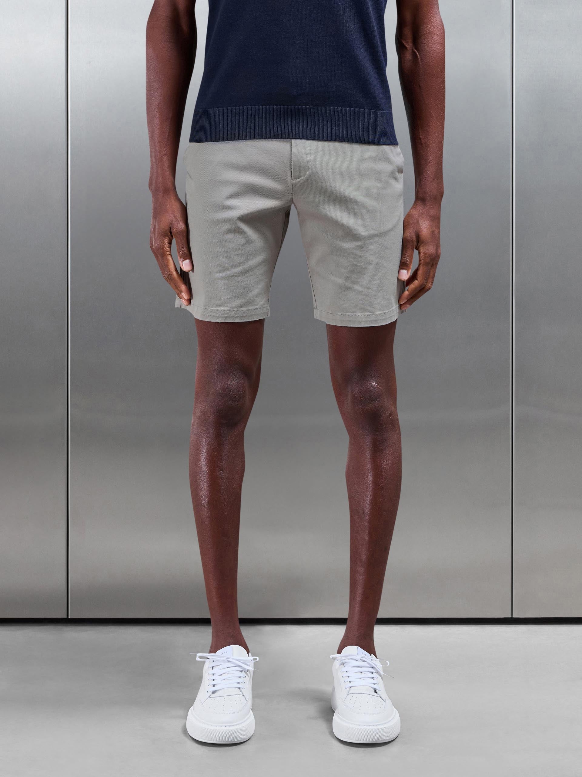 Slim Chino Short in Stone