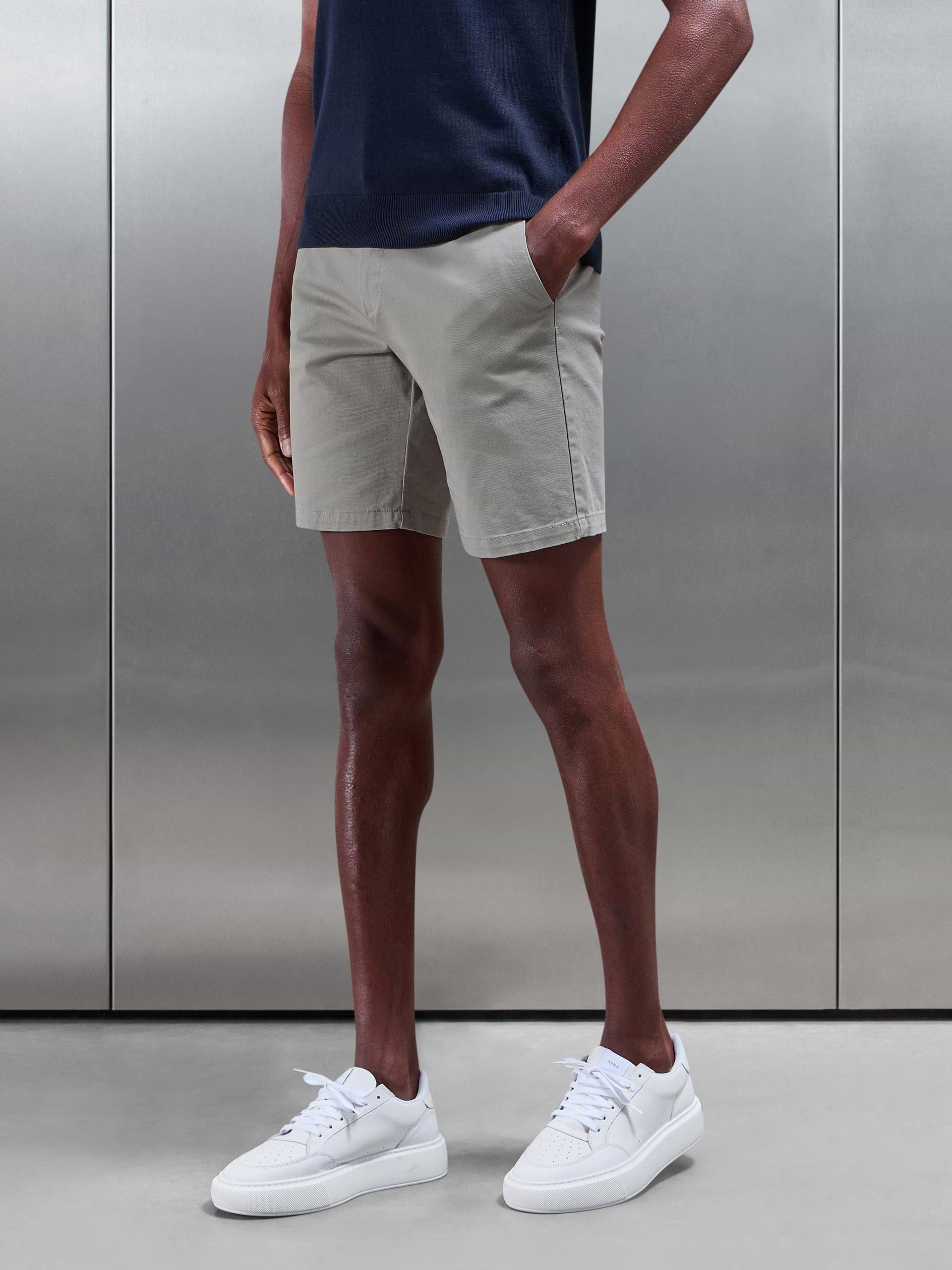 Slim Chino Short in Stone