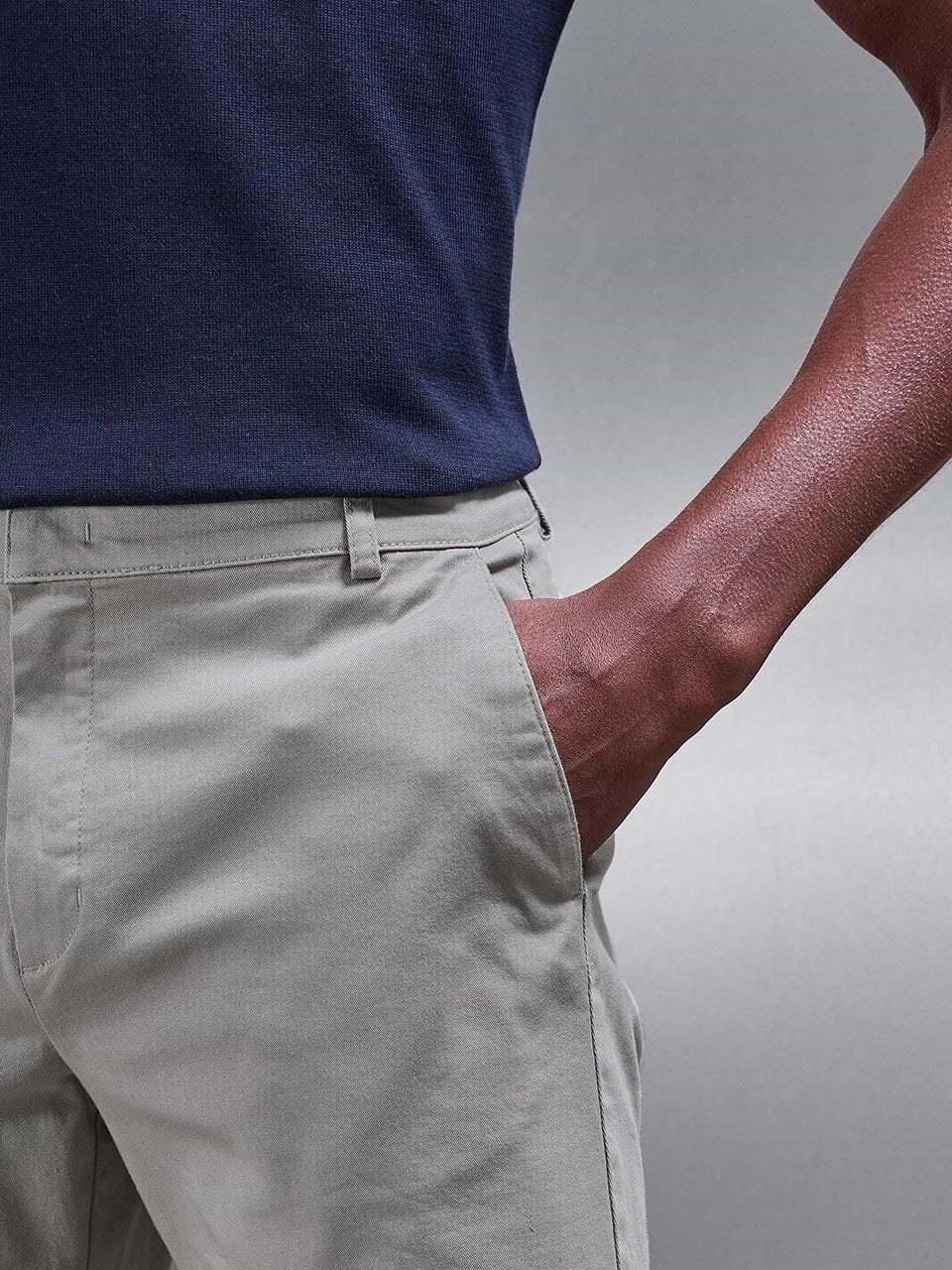 Slim Chino Short in Stone