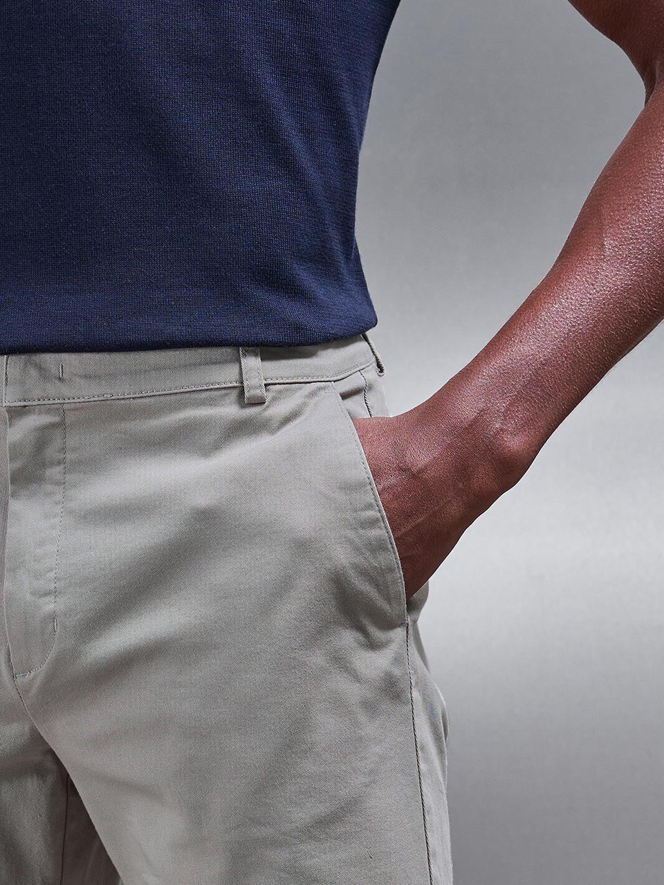 Slim Chino Short in Stone