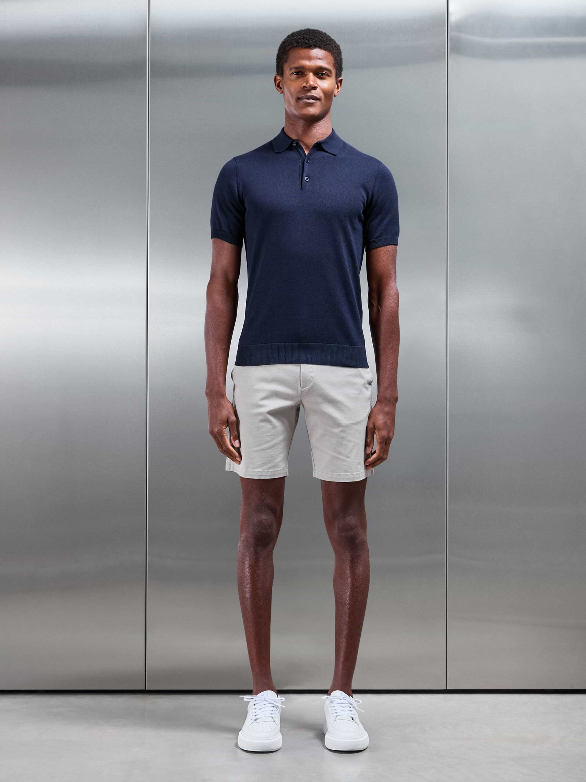 Slim Chino Short in Stone