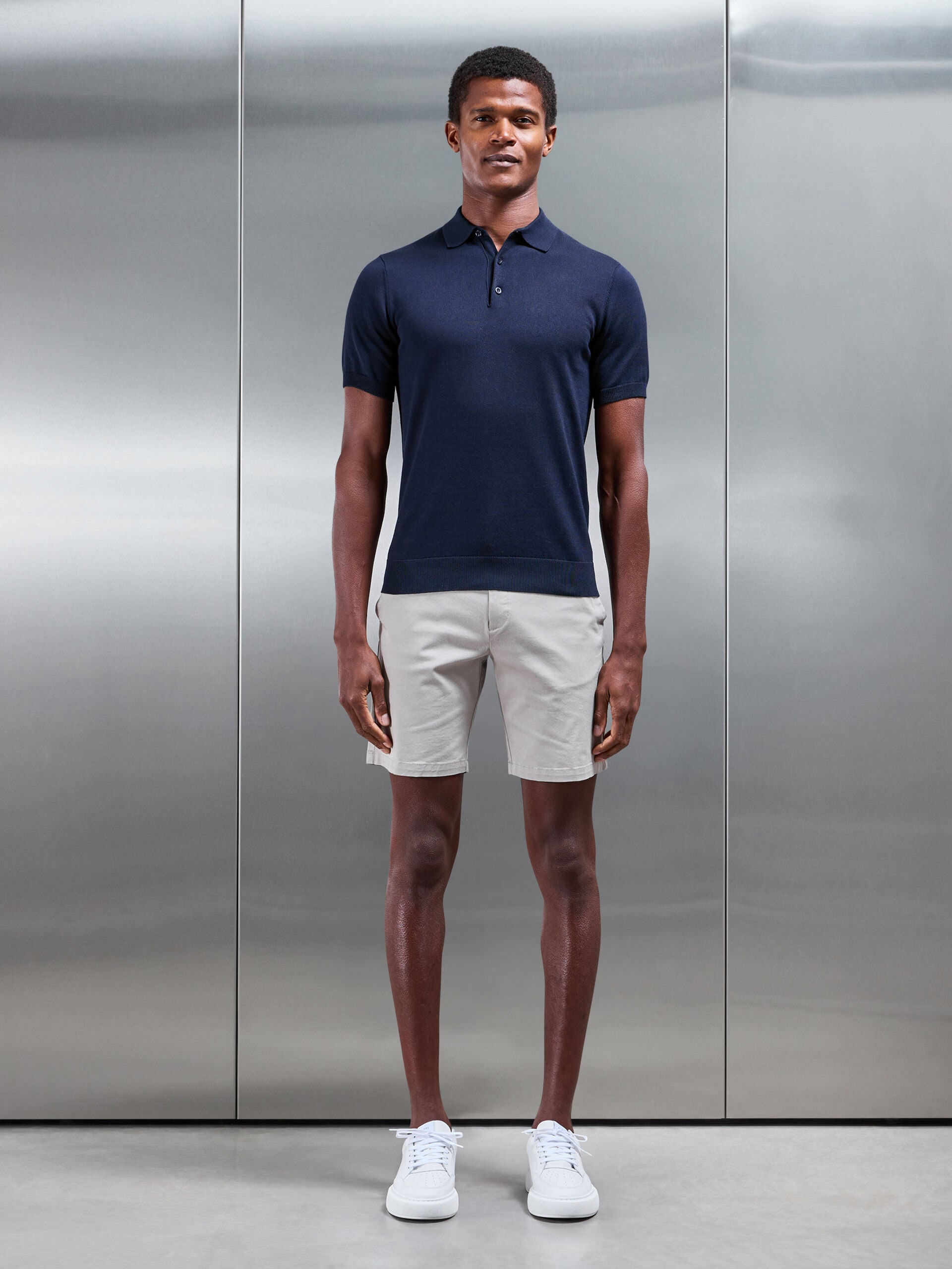 Slim Chino Short in Stone