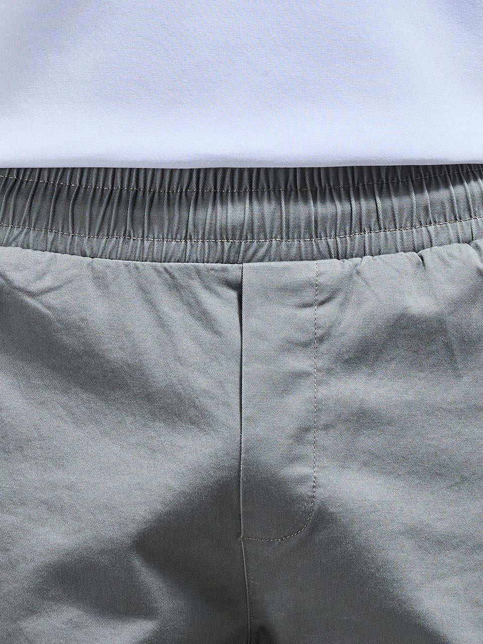 Cotton Drawstring Cargo Short in Olive