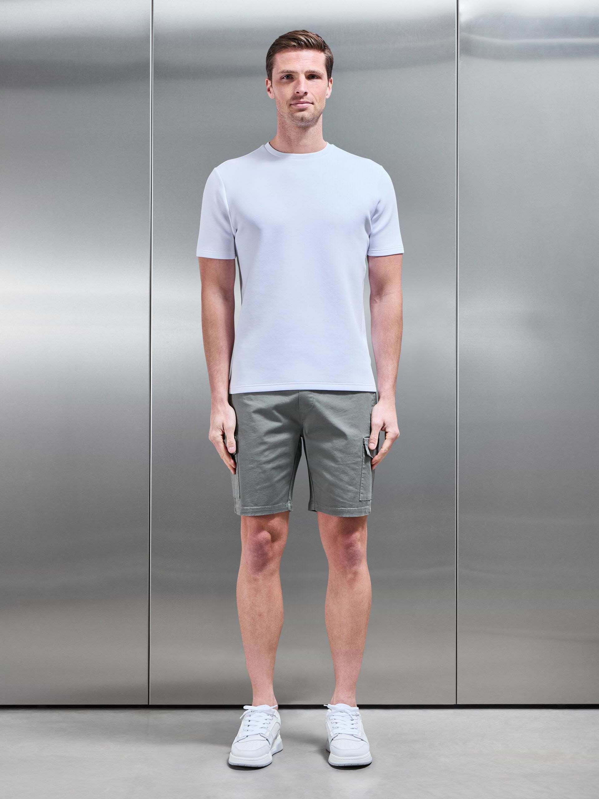 Cotton Drawstring Cargo Short in Olive