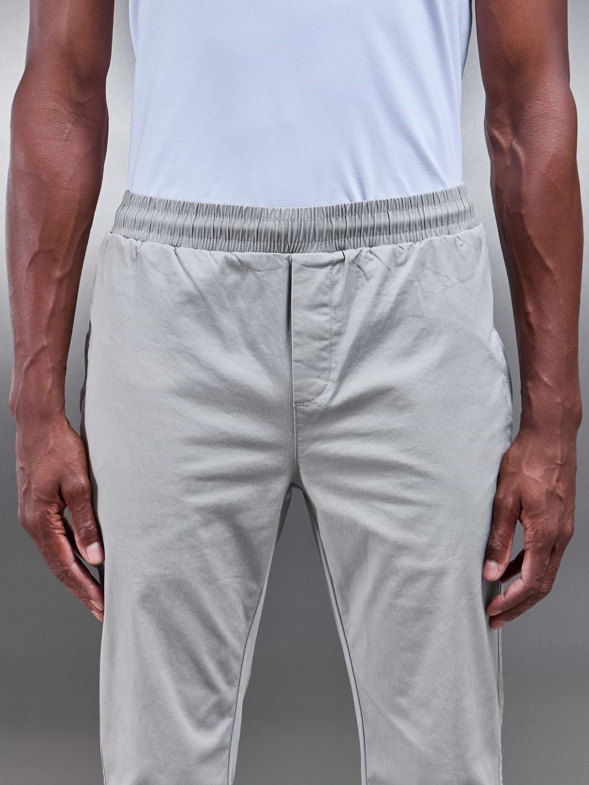 Tailored Drawstring Chino Trouser in Stone