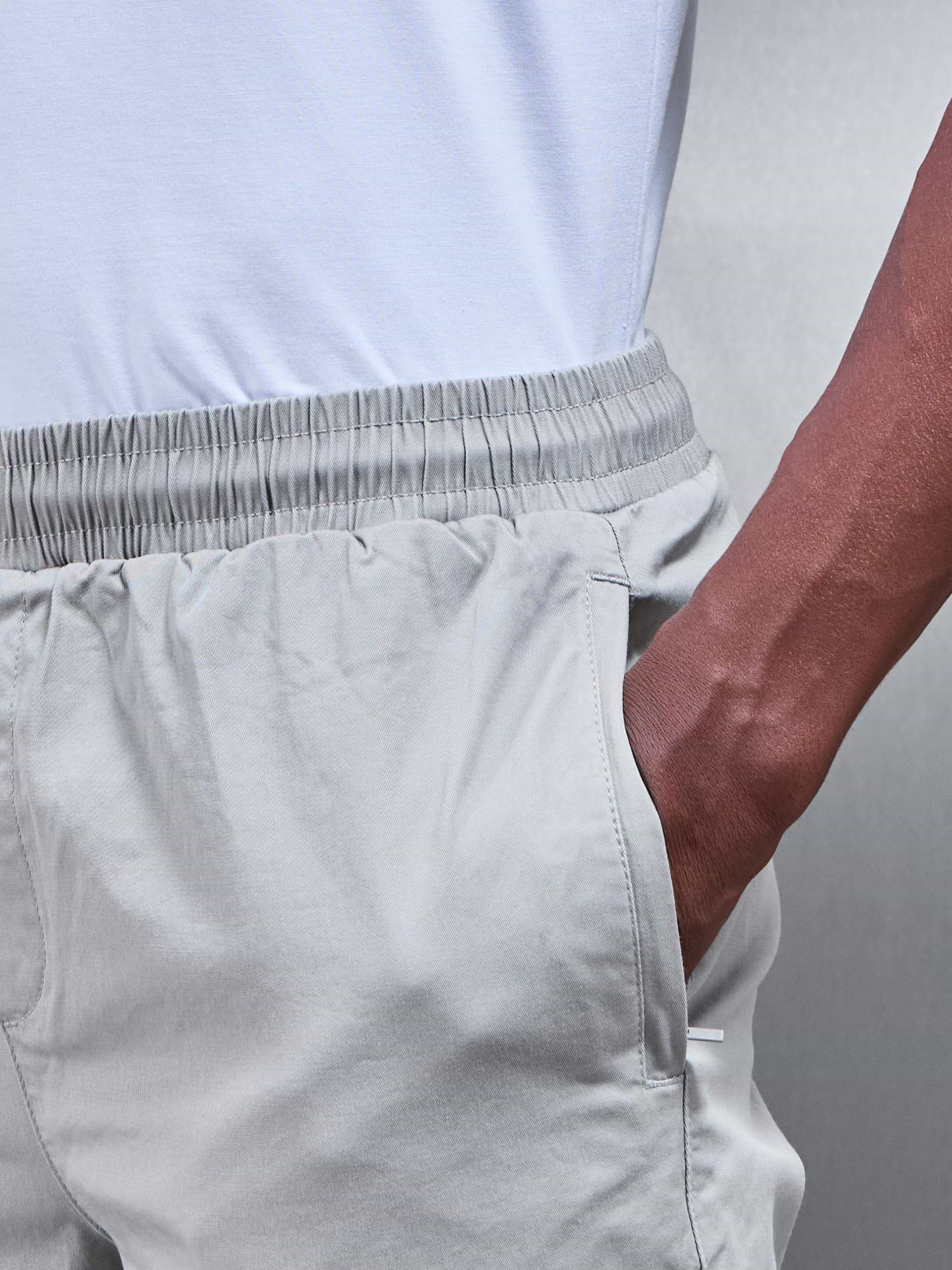 Tailored Drawstring Chino Trouser in Stone