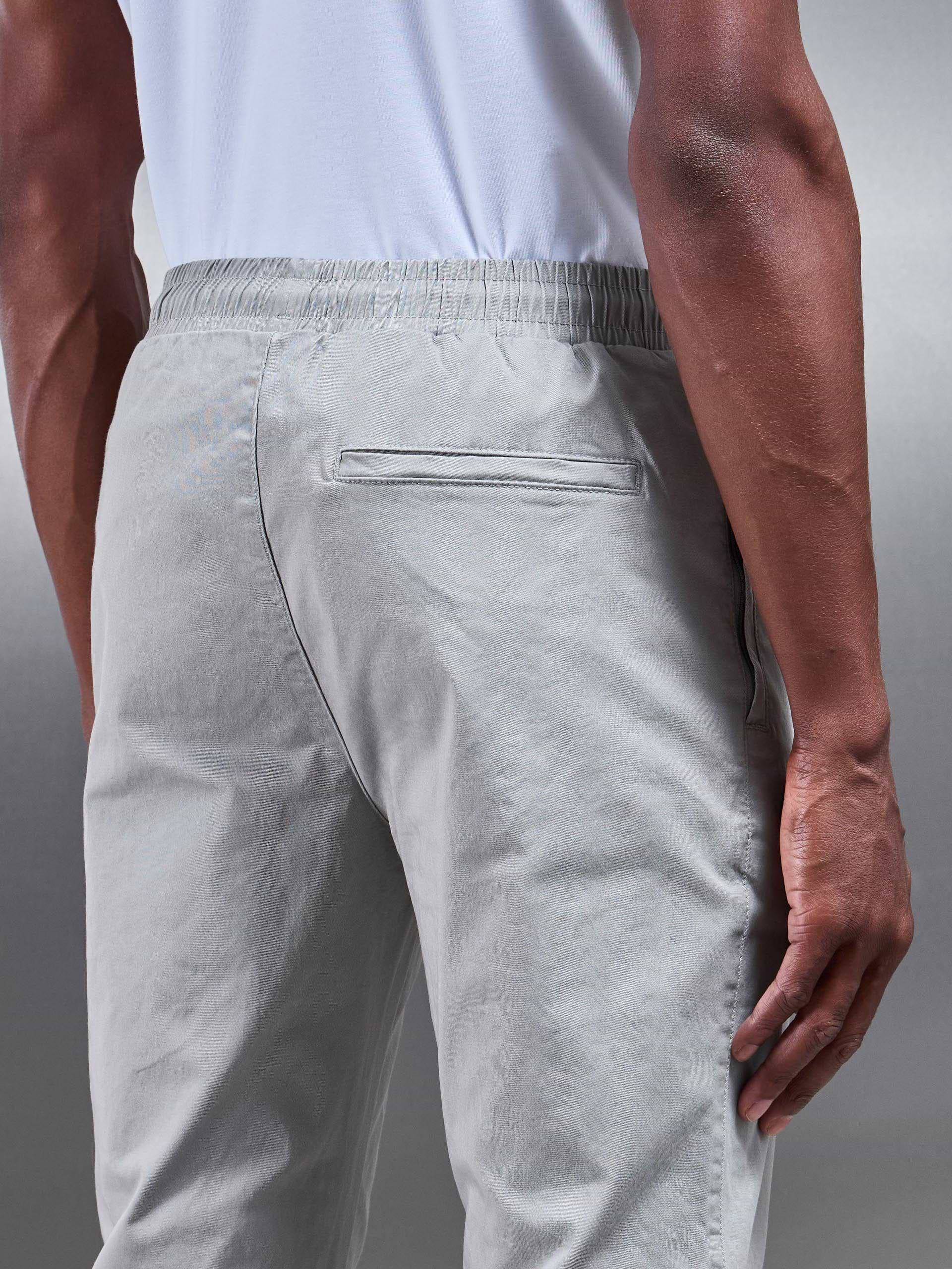 Tailored Drawstring Chino Trouser in Stone