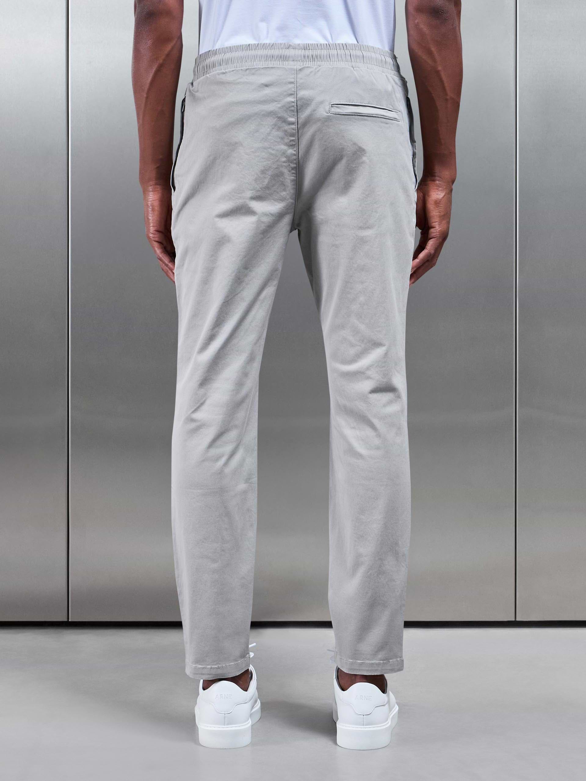 Tailored Drawstring Chino Trouser in Stone
