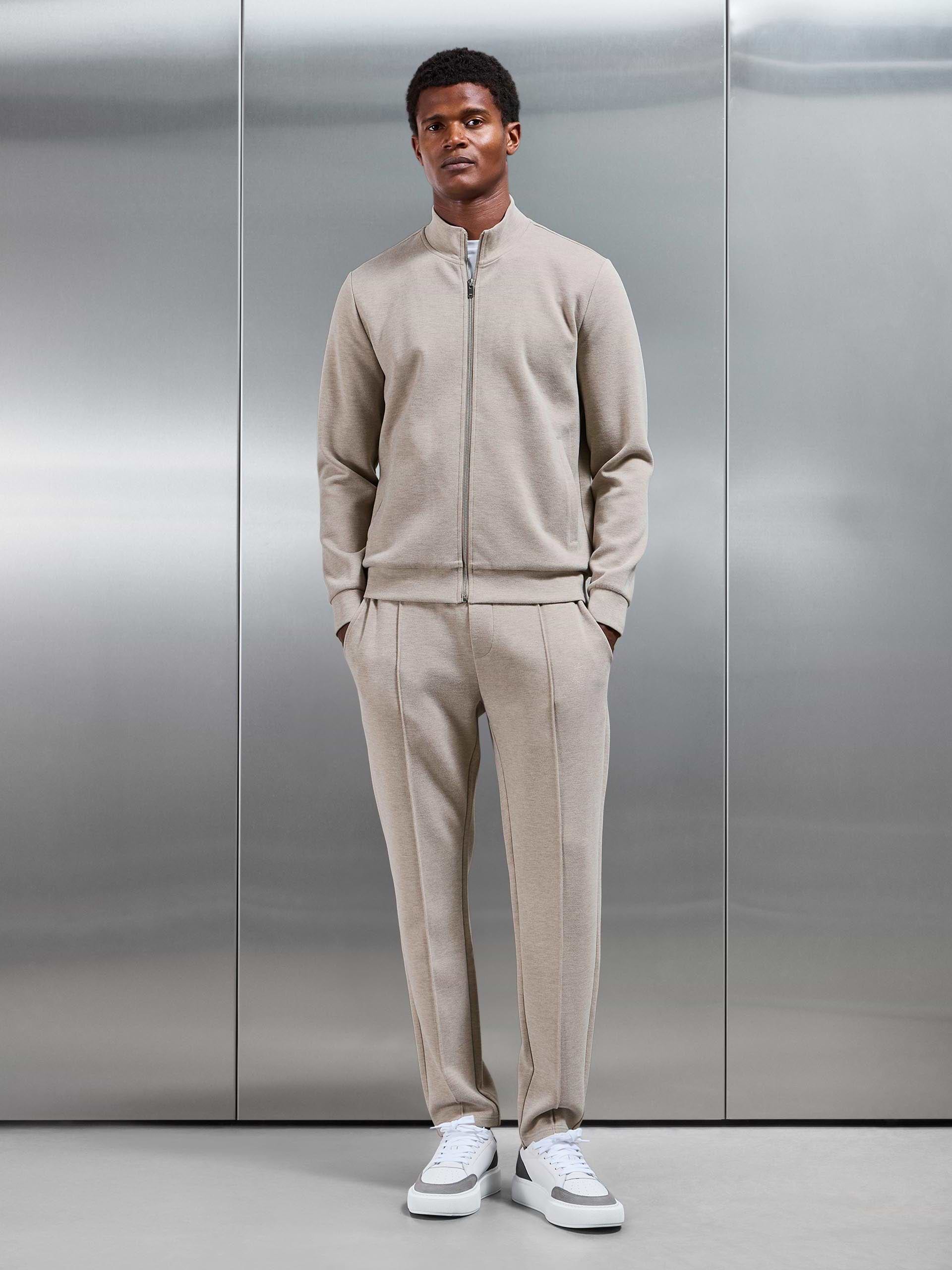Tailored Knitted Jogger in Stone