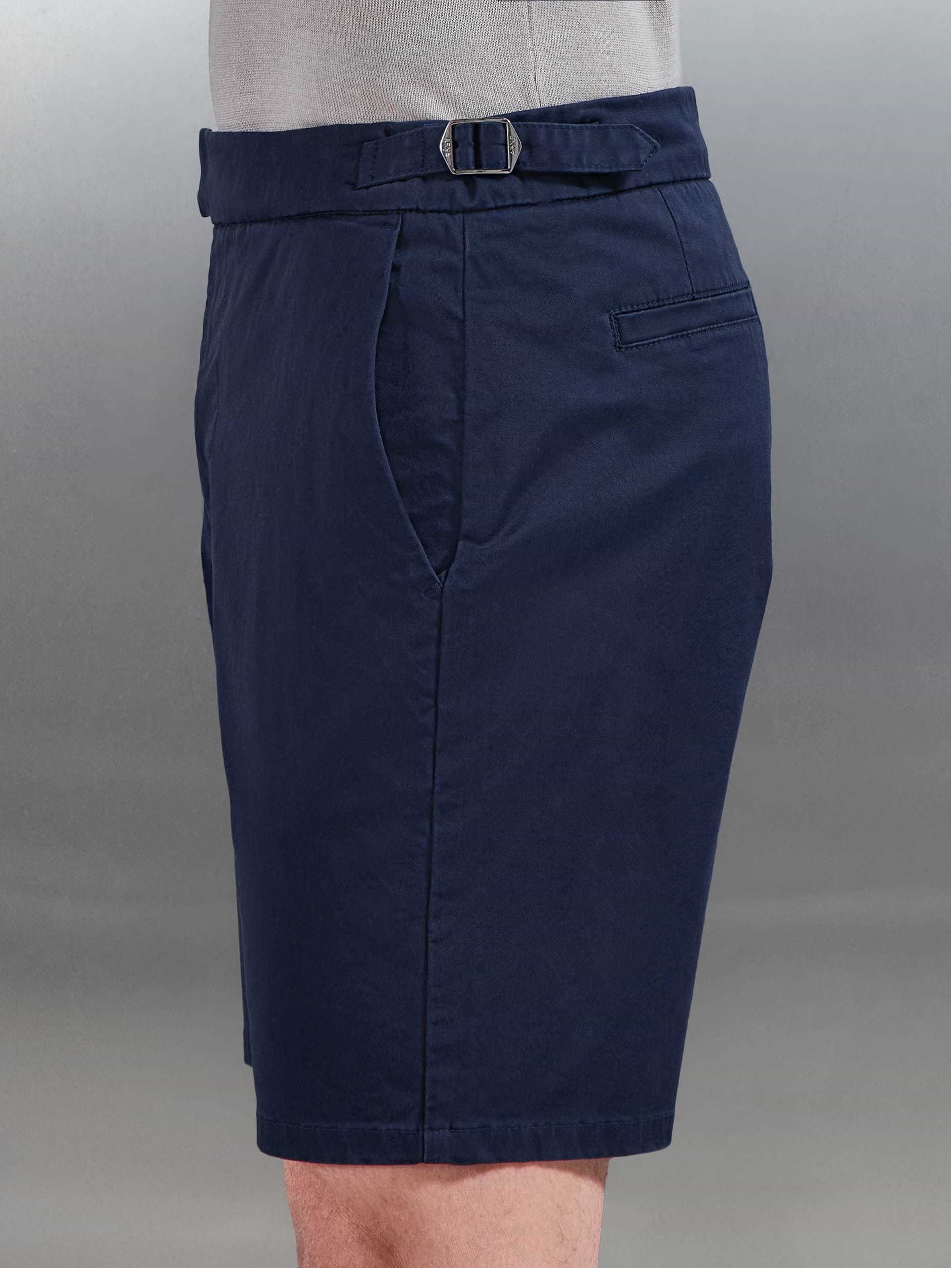 Tailored Side Adjuster Chino Short in Navy