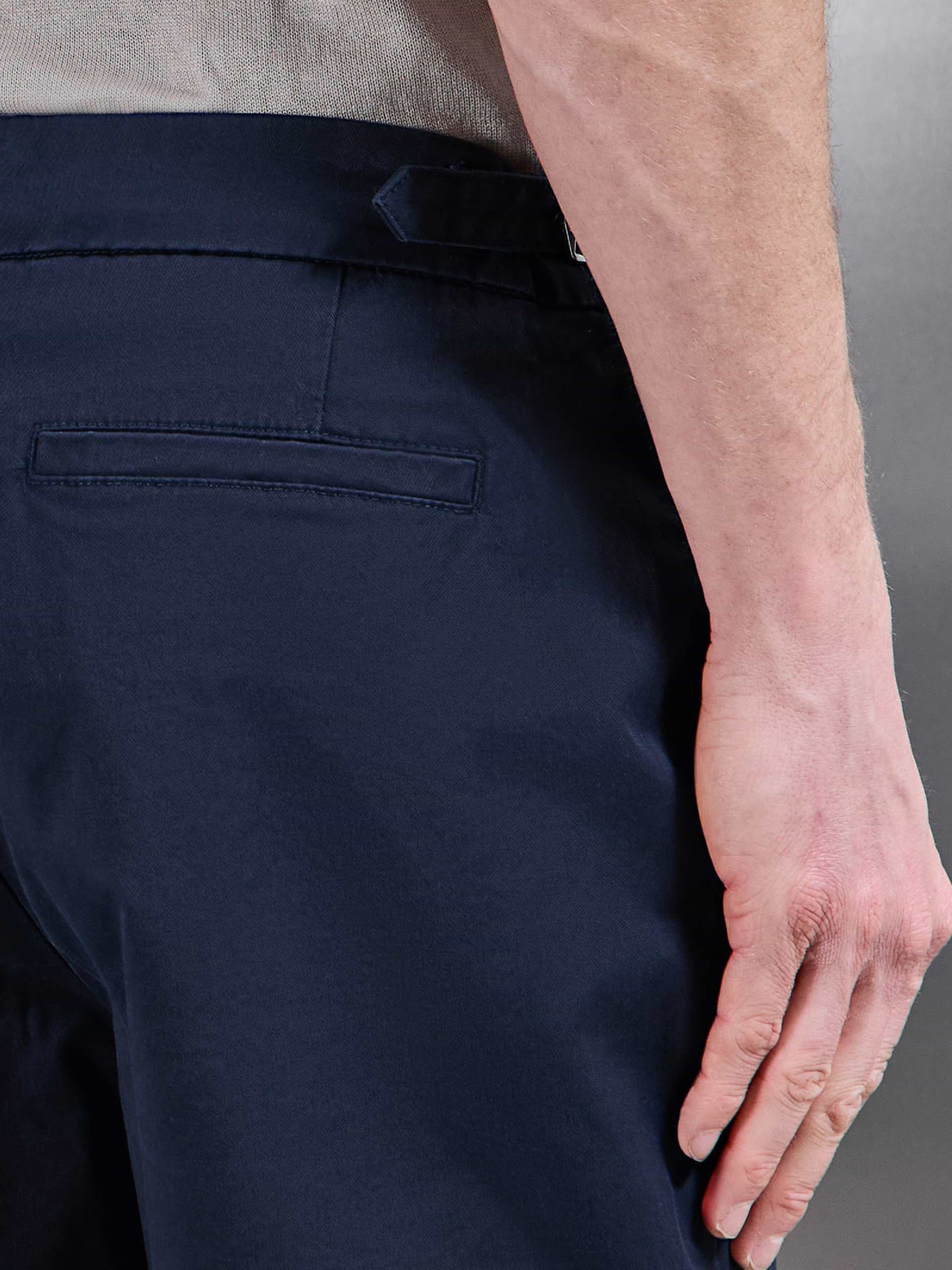 Tailored Side Adjuster Chino Short in Navy